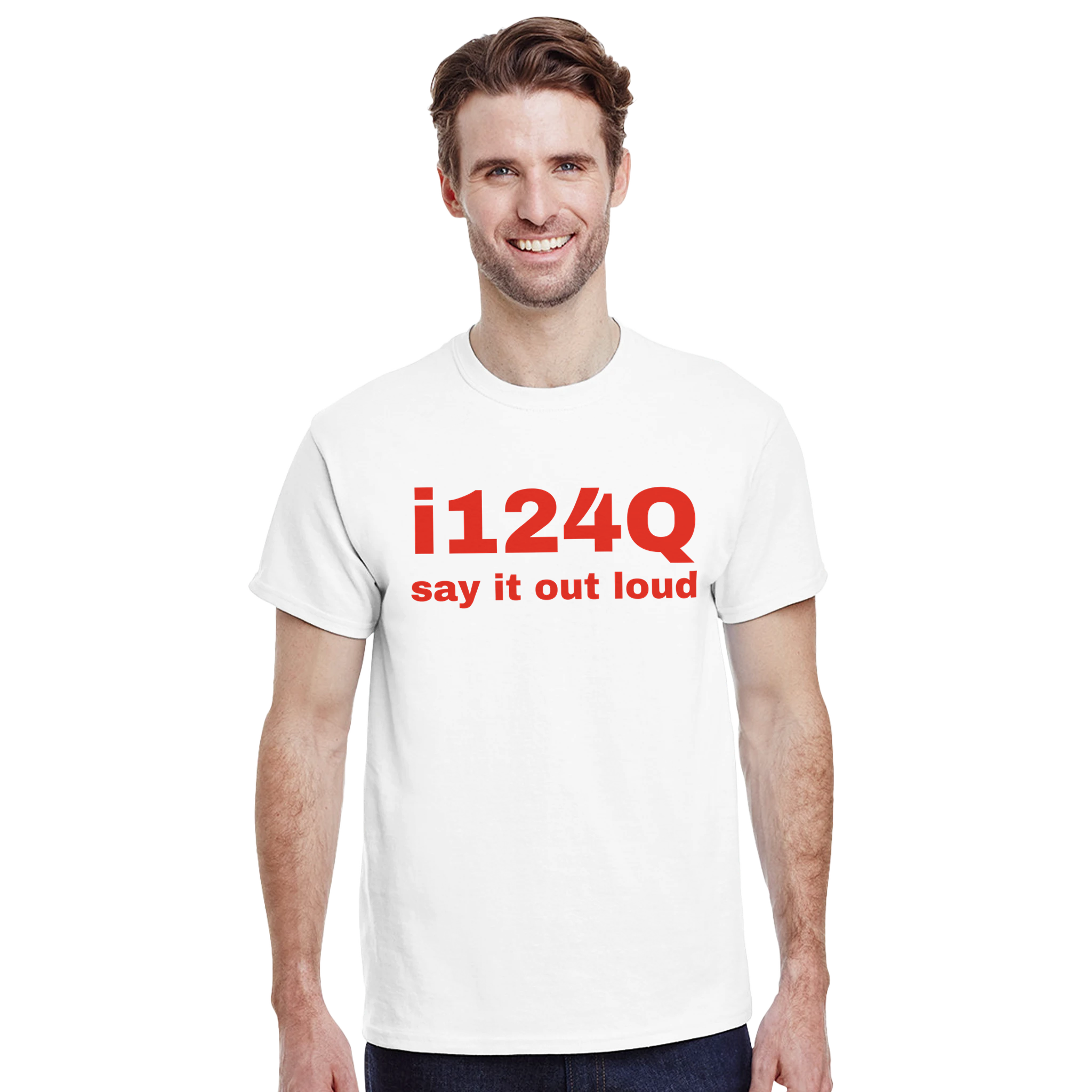 I124Q (say it out loud) – morsom t-skjorte fra Køddeklær