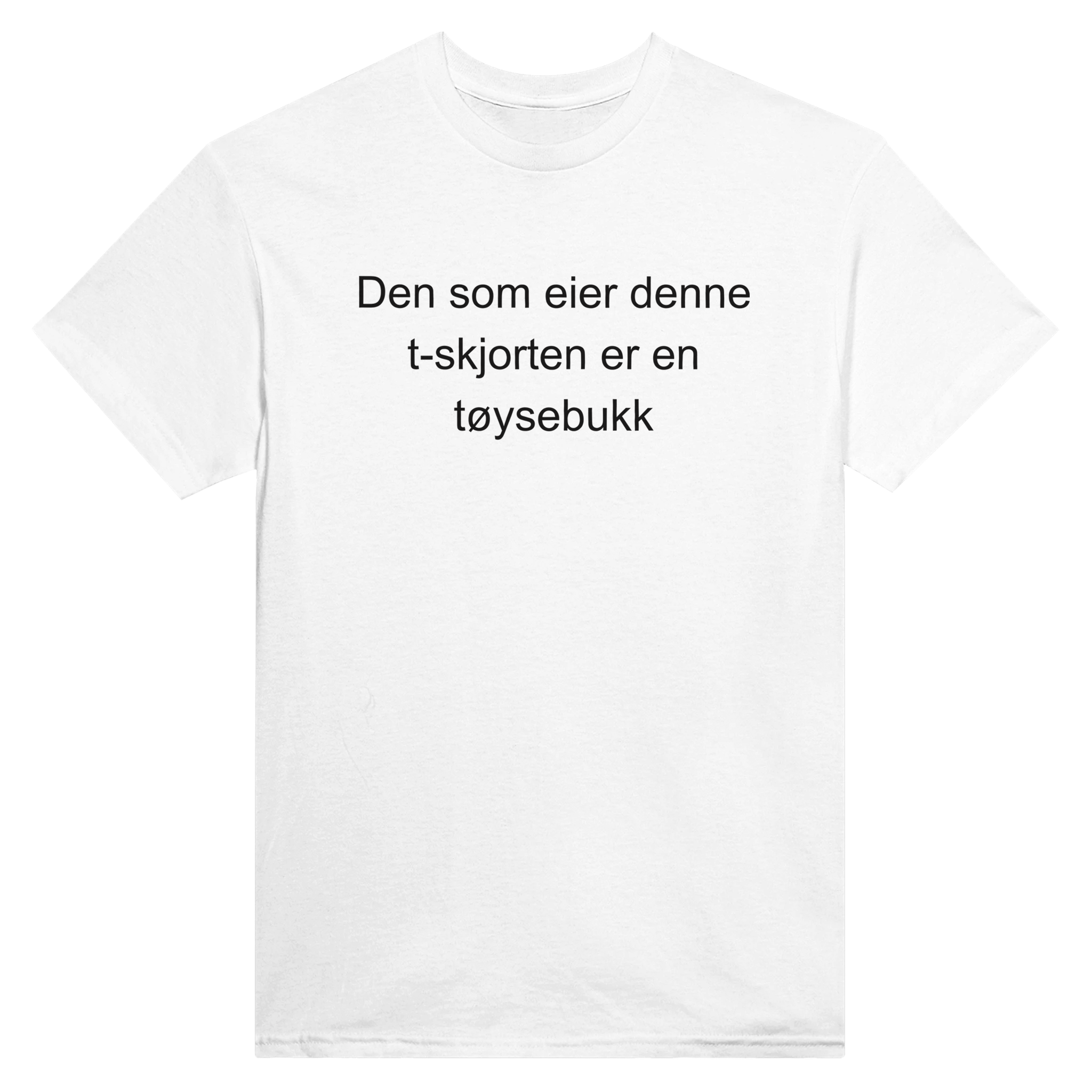 Den som eier denne t-skjorten er en tøysebukk – morsom t-skjorte med norsk humor fra Køddeklær