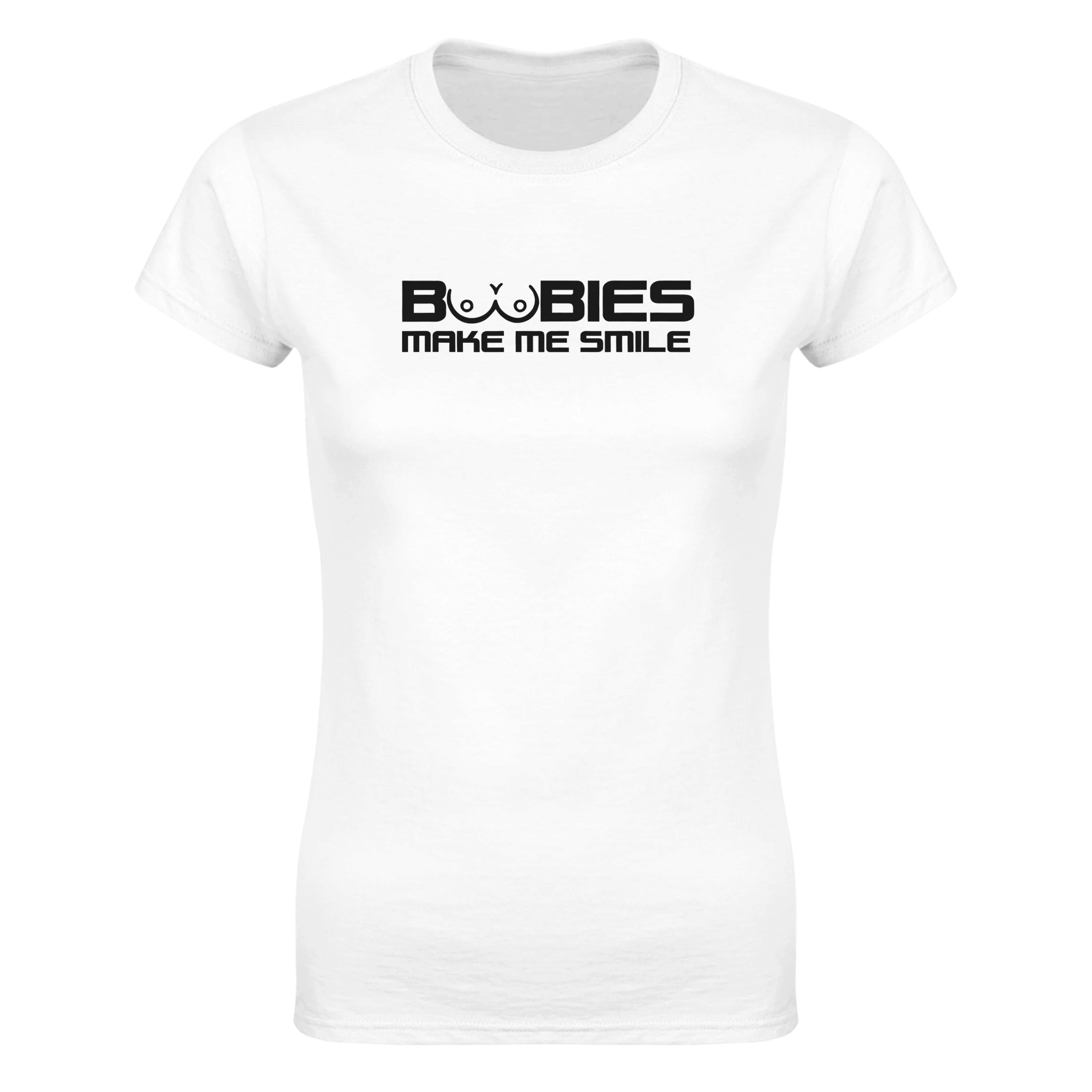 Boobies make me smile – morsom dame-t-skjorte fra Køddeklær