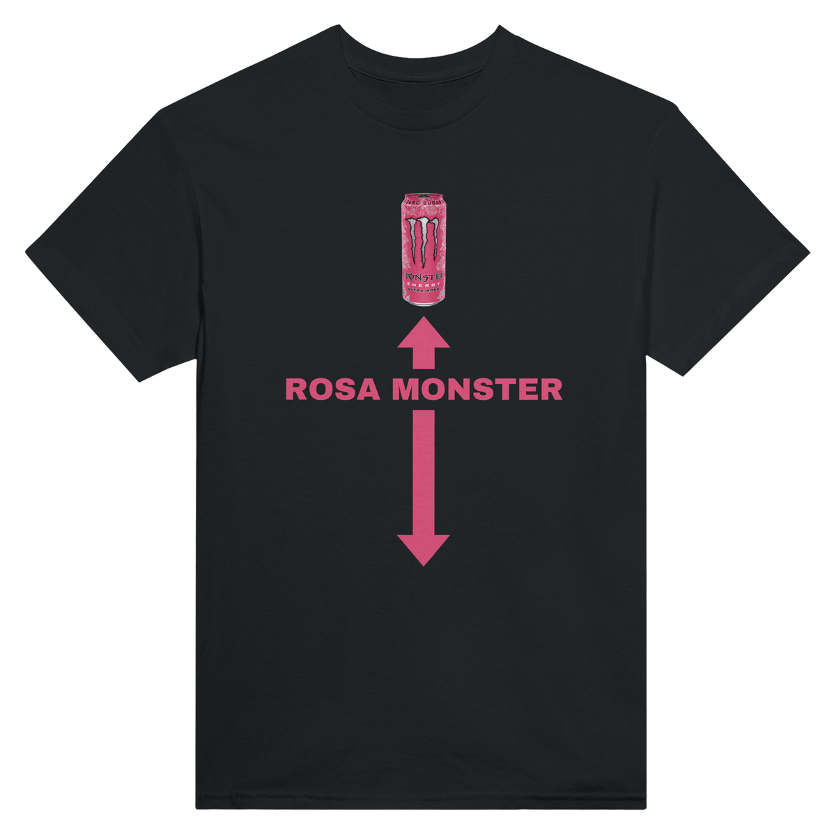 Rosa monster – morsom t-skjorte med norsk humor fra Køddeklær