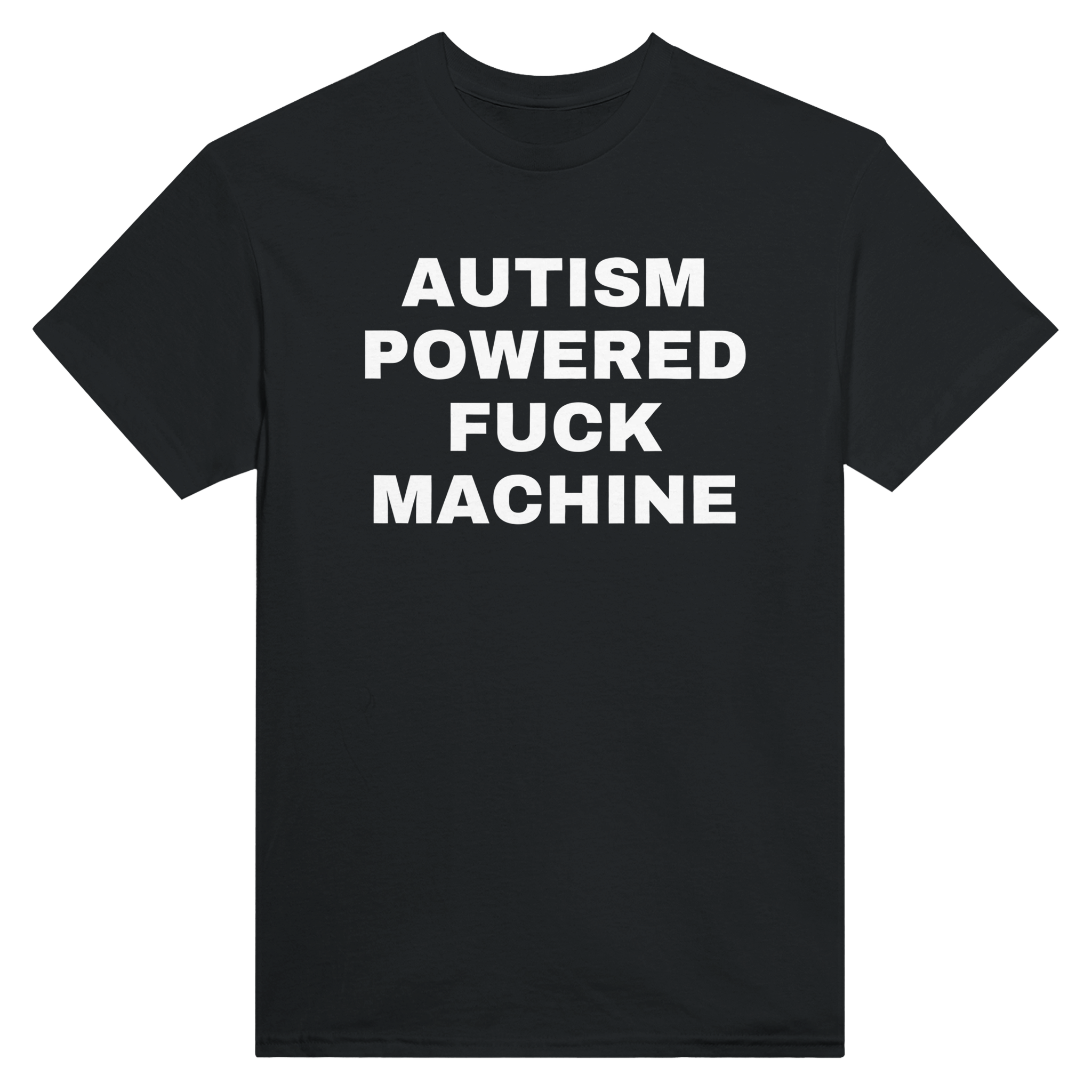 Autism powered fuck machine – morsom t-skjorte fra Køddeklær