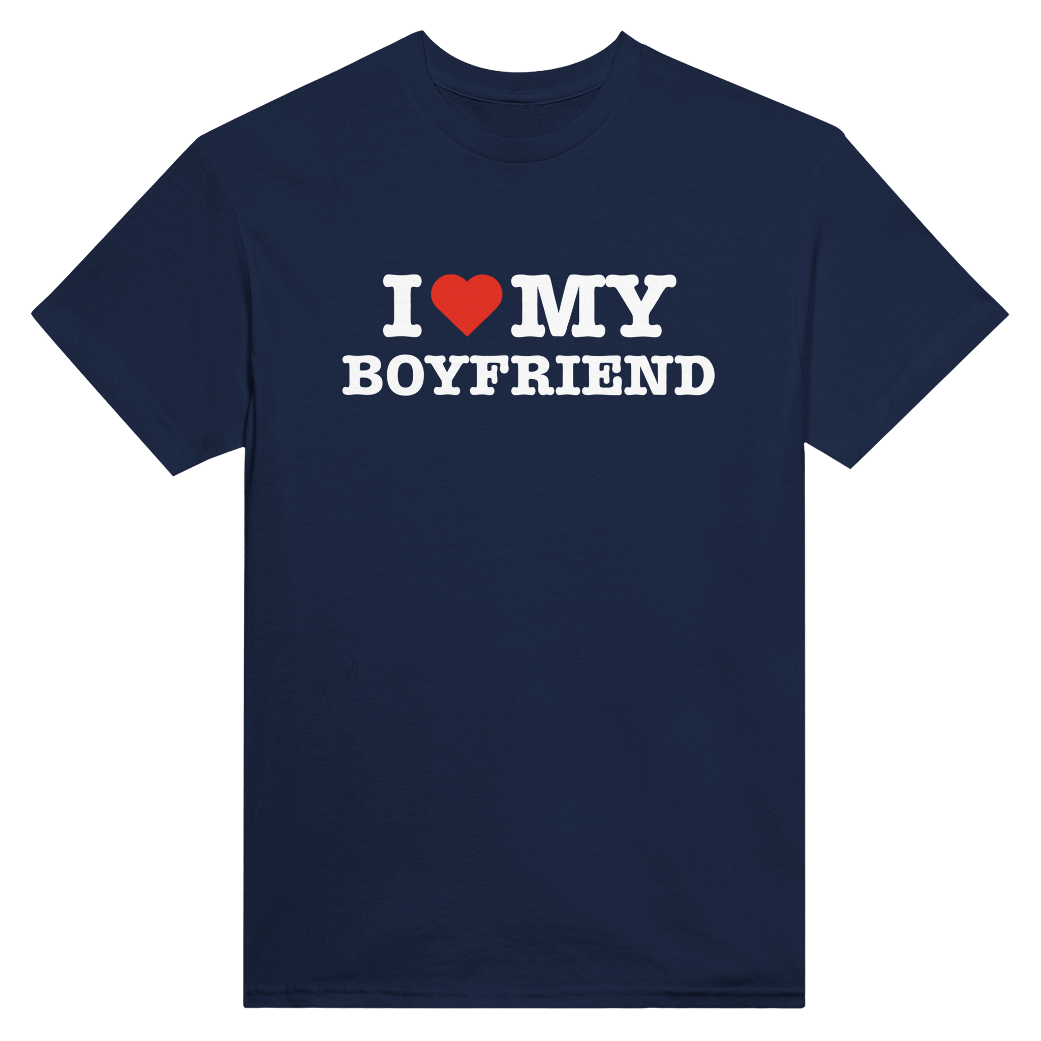 I love my boyfriend – morsom t-skjorte fra Køddeklær