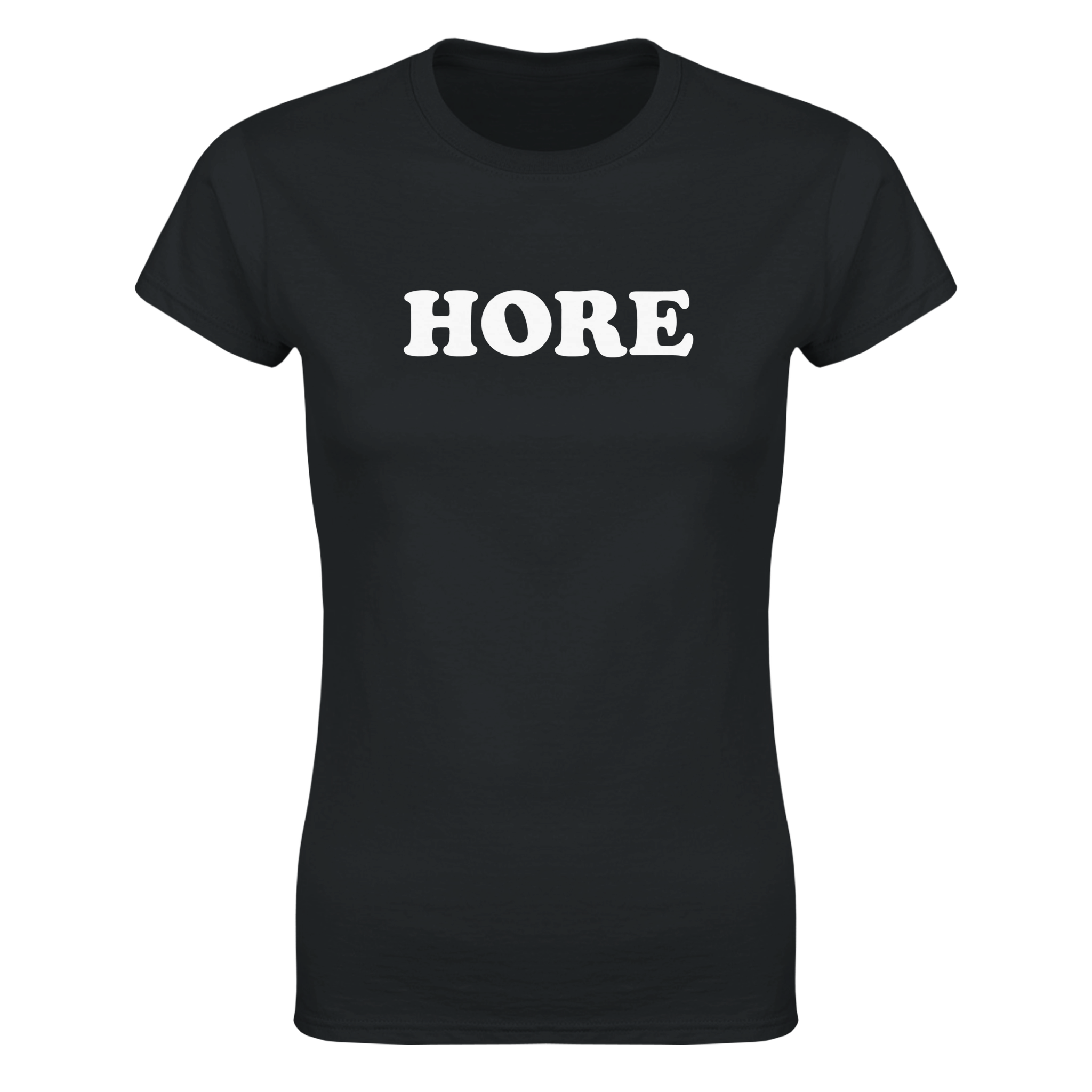 Hore – morsom dame-t-skjorte fra Køddeklær