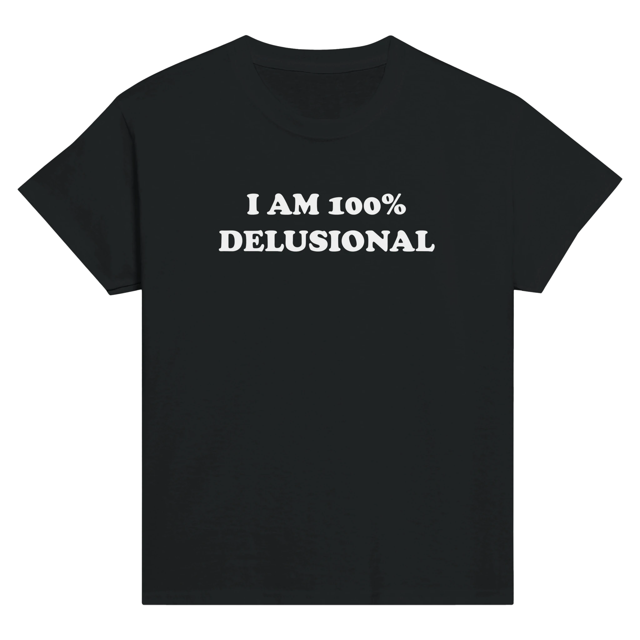 I am 100% delusional – morsom baby tee fra Køddeklær