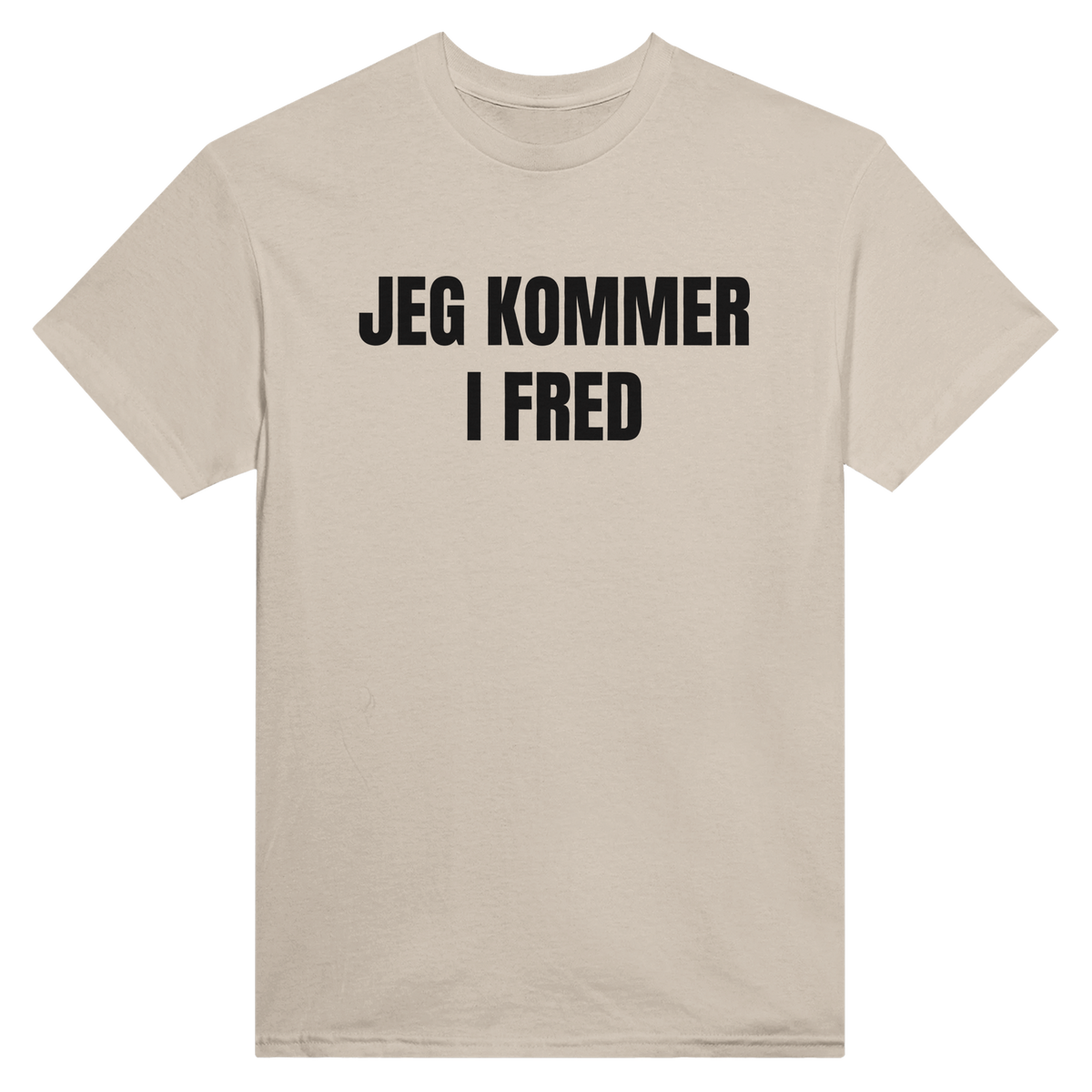 Jeg kommer i fred – morsom t-skjorte med norsk humor fra Køddeklær