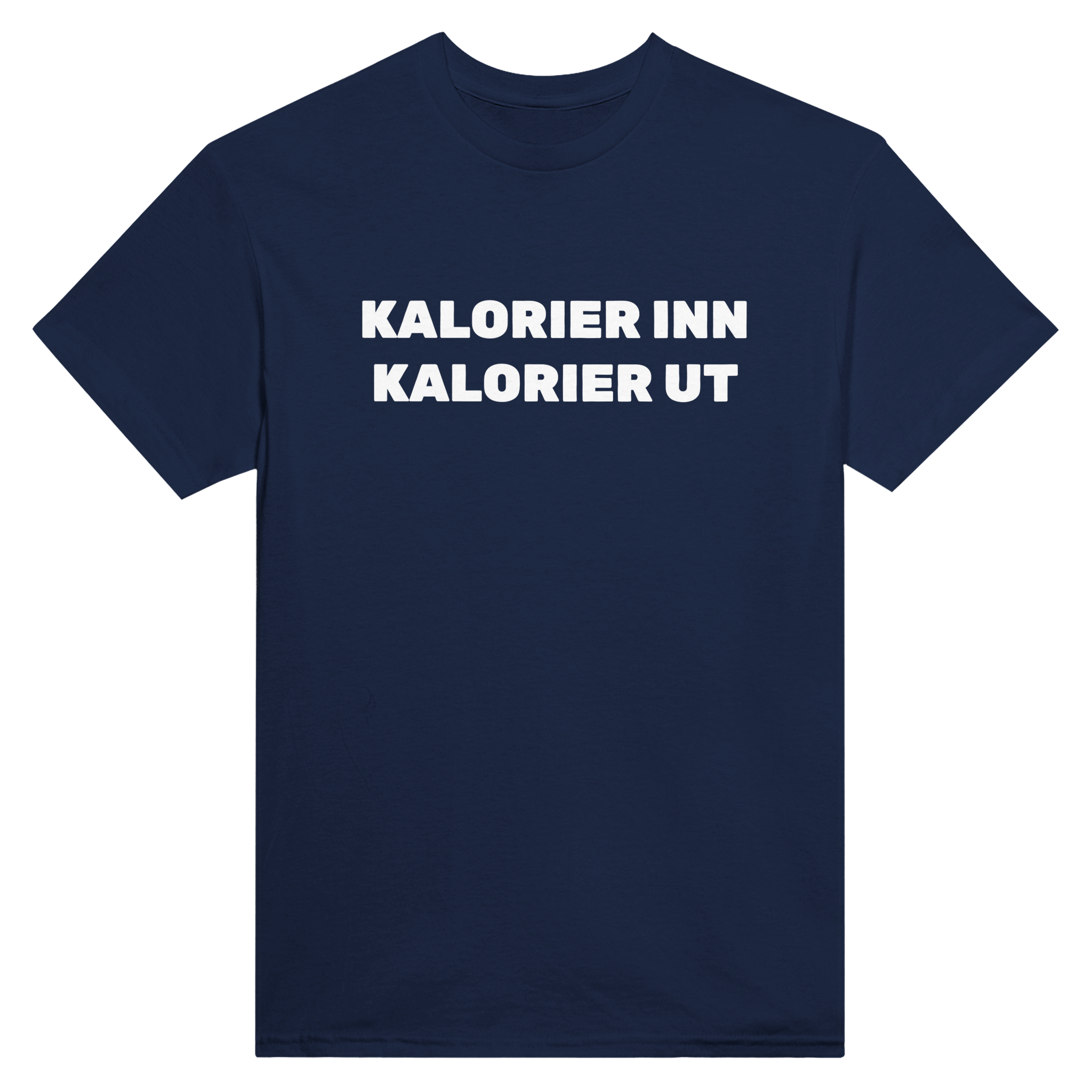 Kalorier inn kalorier ut – morsom t-skjorte fra Køddeklær