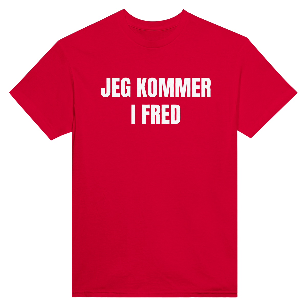Jeg kommer i fred – morsom t-skjorte med norsk humor fra Køddeklær