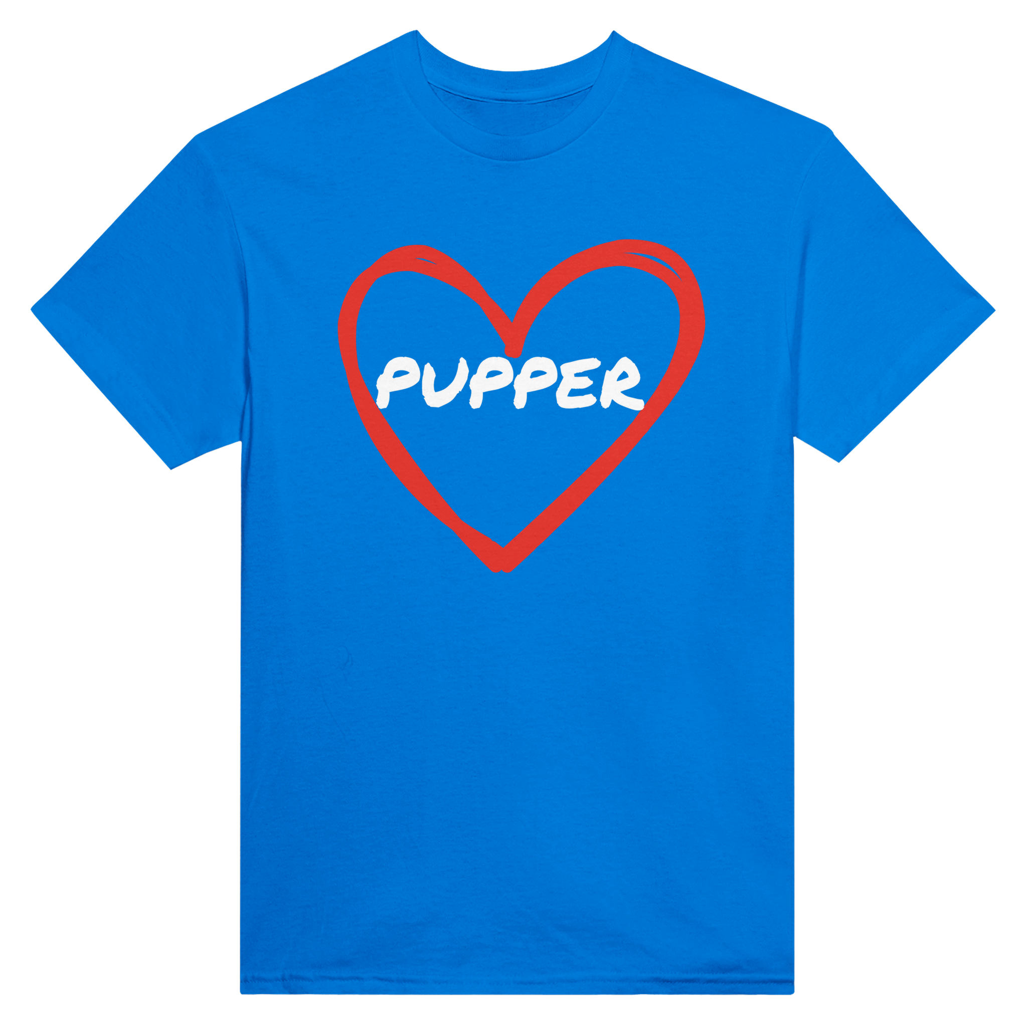 Pupper i et hjerte – morsom t-skjorte med norsk humor fra Køddeklær