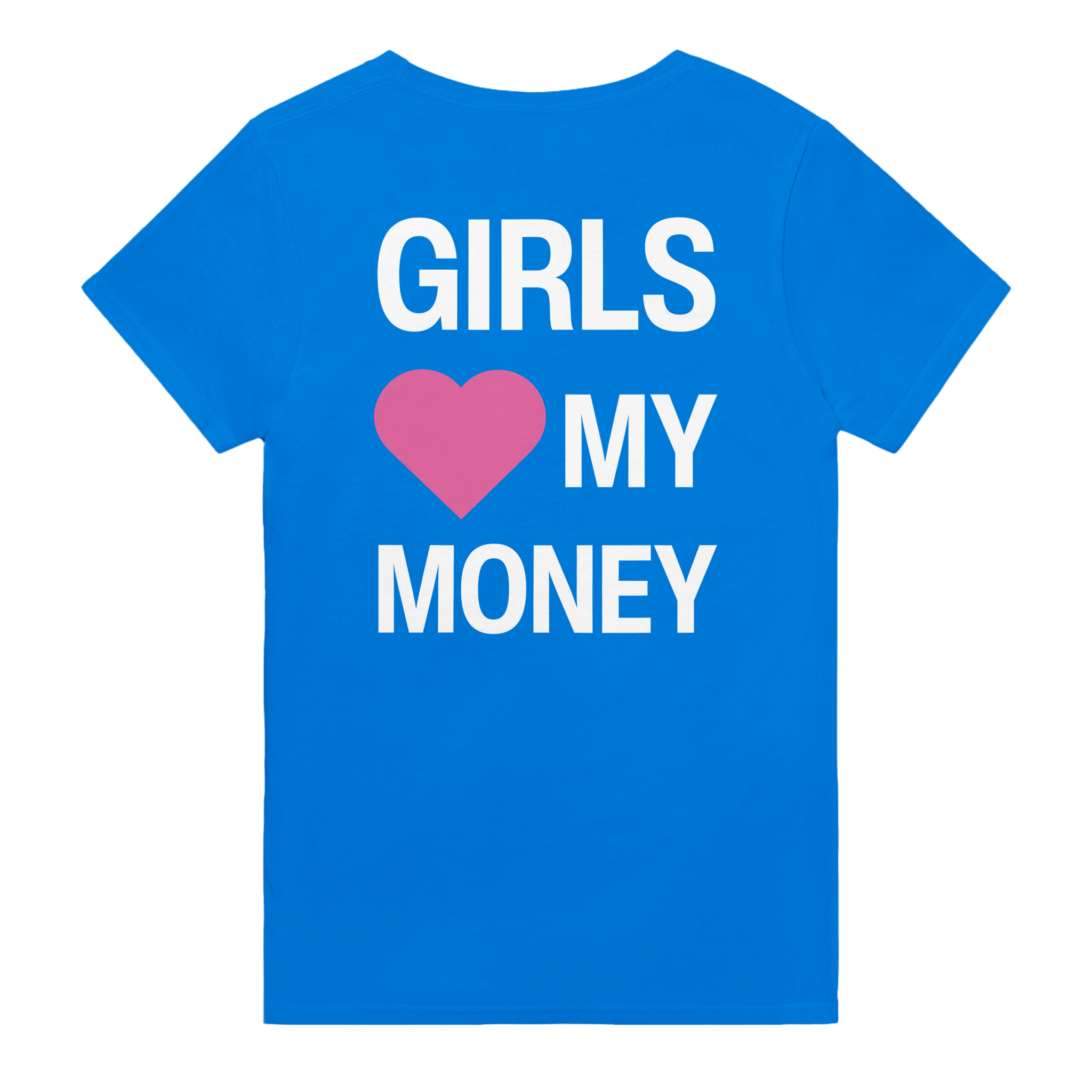 Girls heart my money – morsom t-skjorte med backprint fra Køddeklær