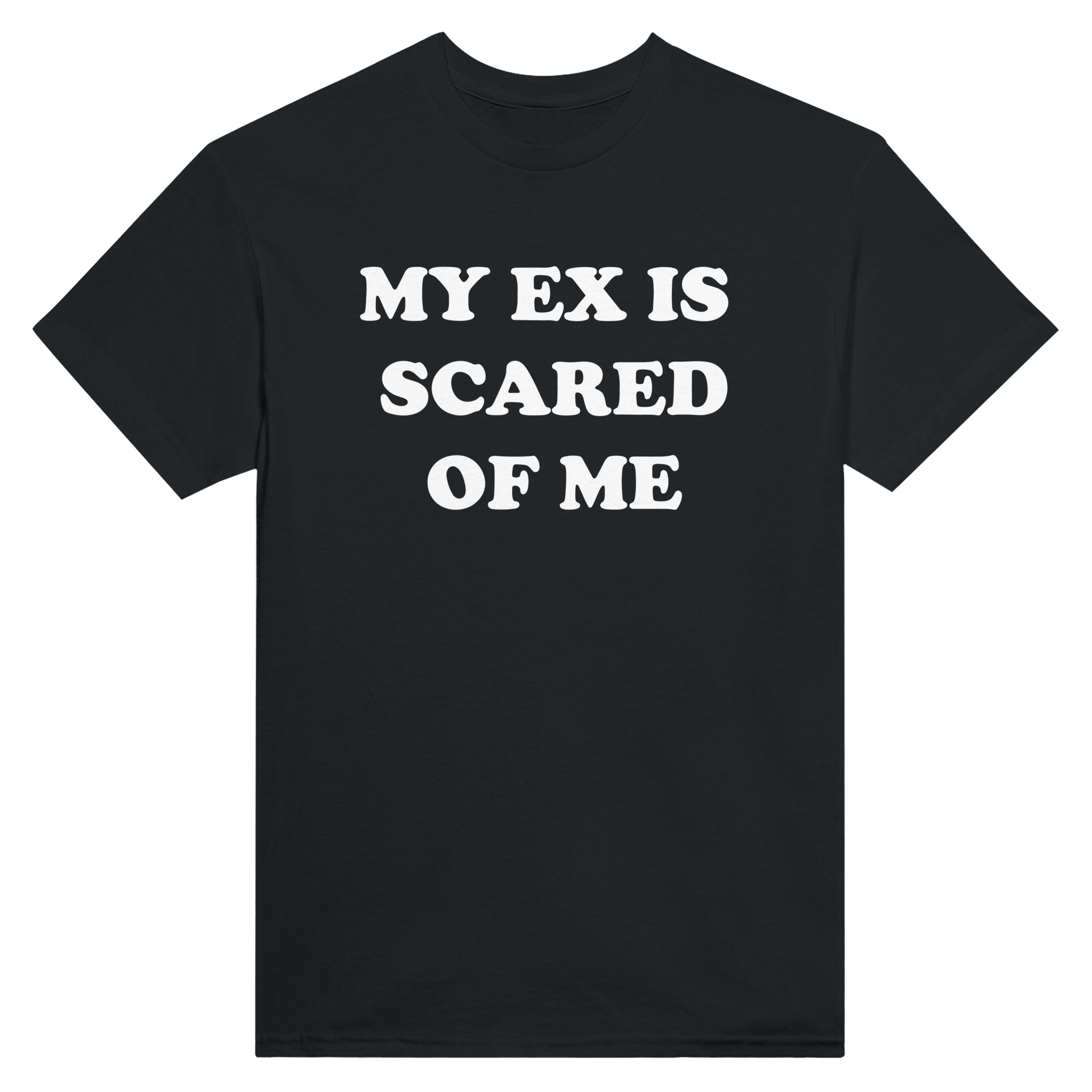 My ex is scared of me – morsom t-skjorte fra Køddeklær