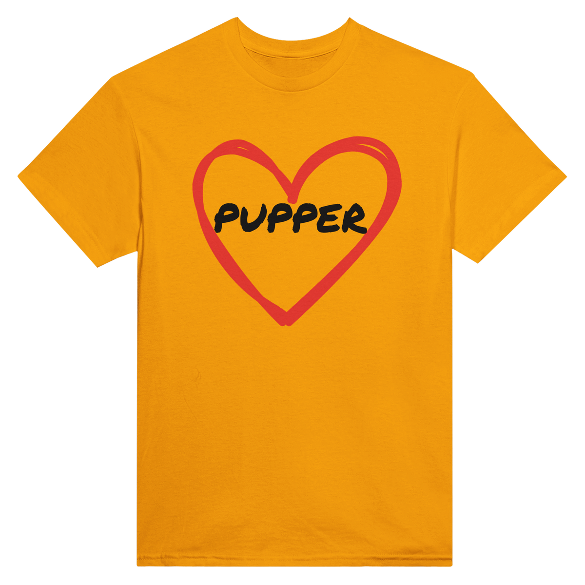 Pupper i et hjerte – morsom t-skjorte med norsk humor fra Køddeklær
