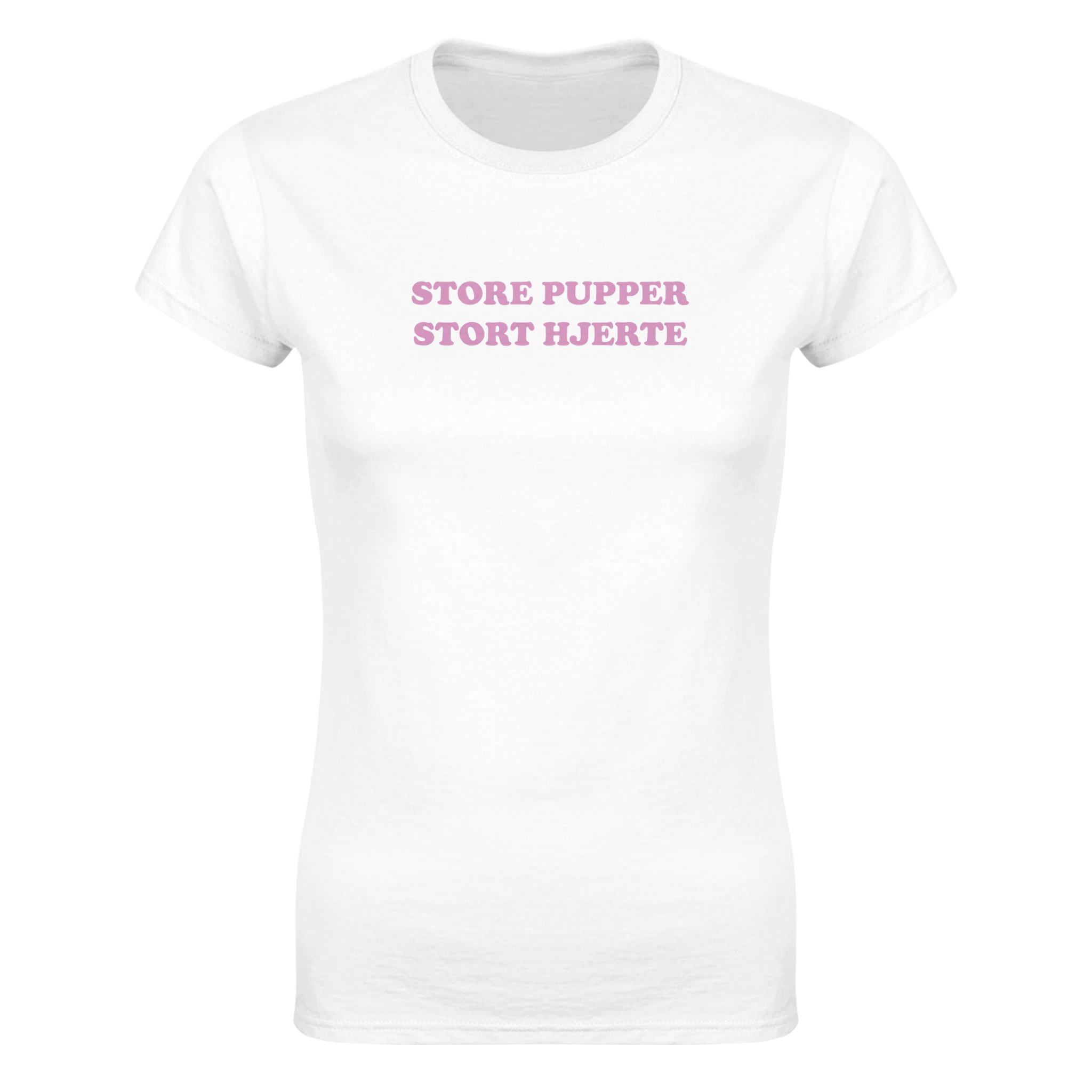 Store pupper stort hjerte – morsom dame-t-skjorte fra Køddeklær