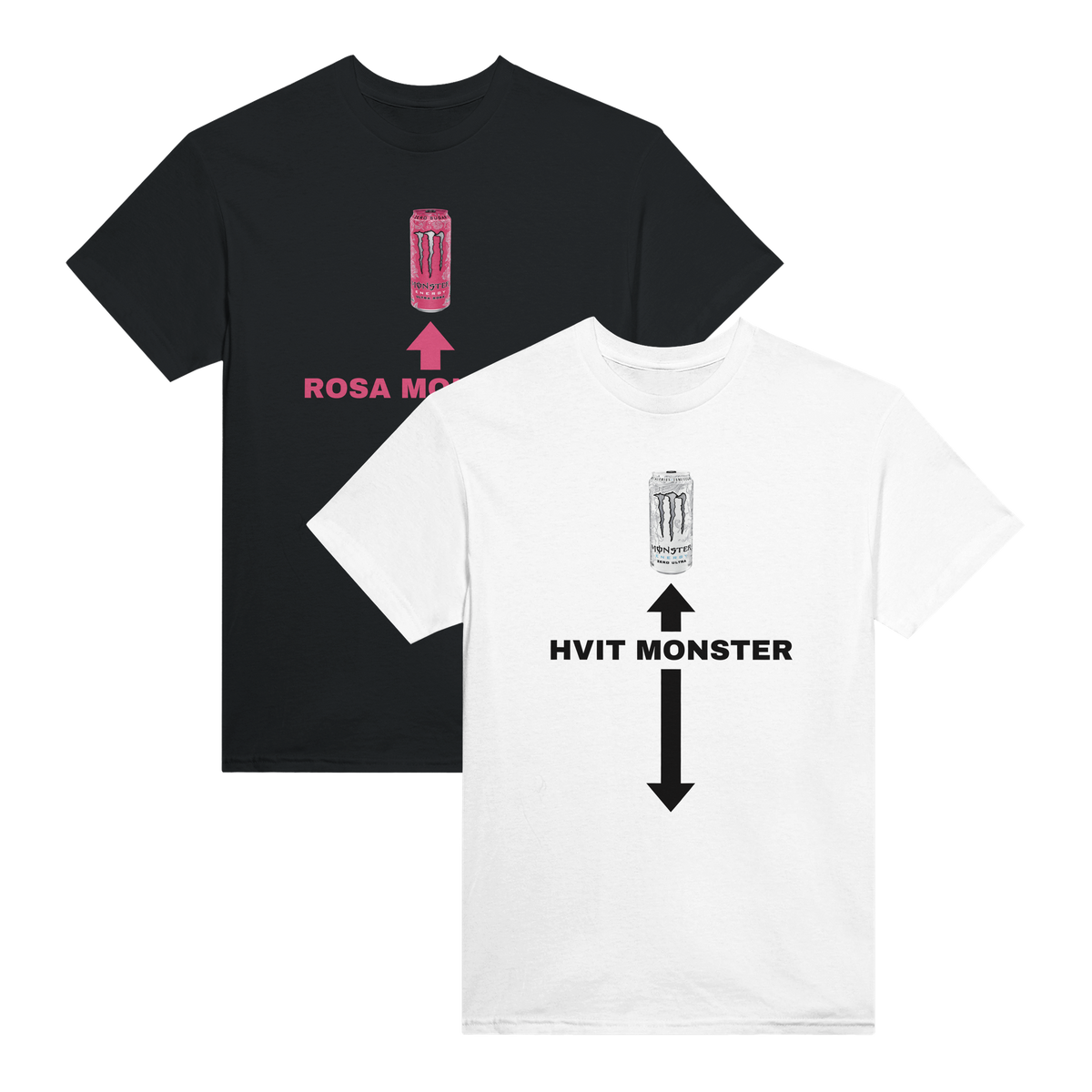 2-pack: Hvit monster + Rosa monster
