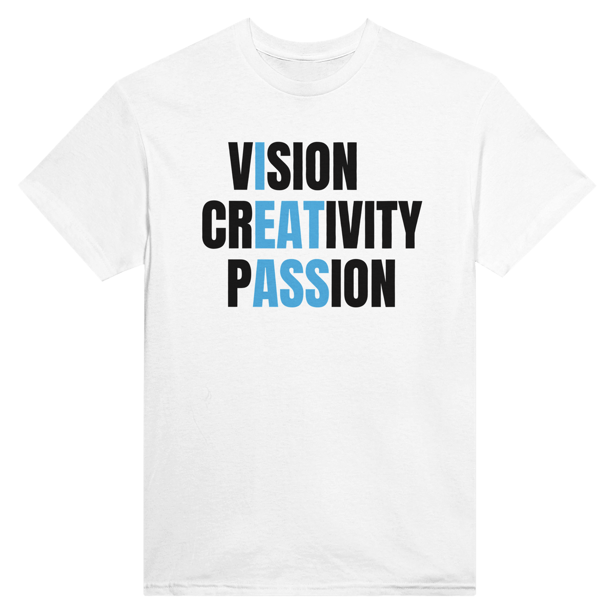 Vision creativity passion – morsom t-skjorte fra Køddeklær