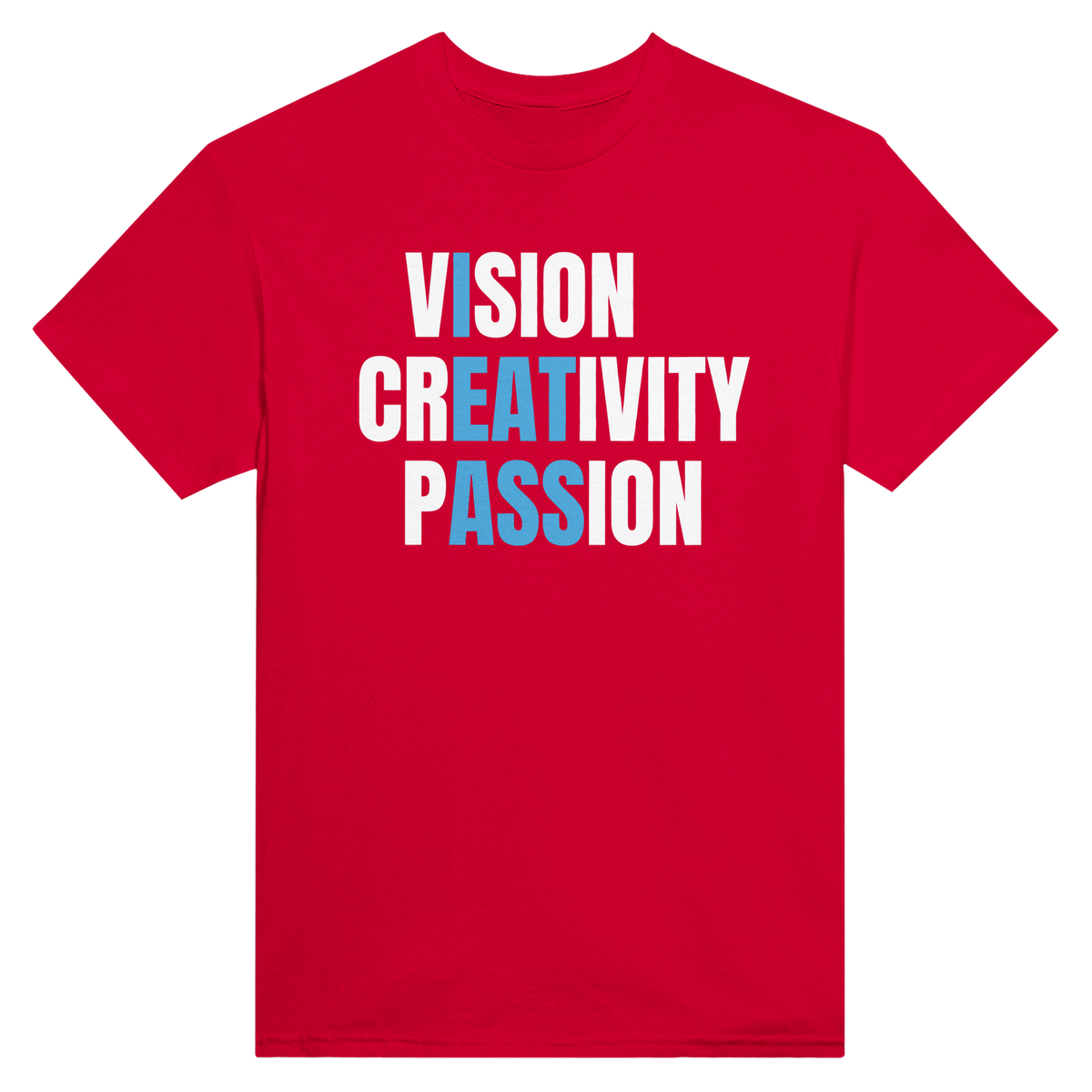 Vision creativity passion – morsom t-skjorte fra Køddeklær