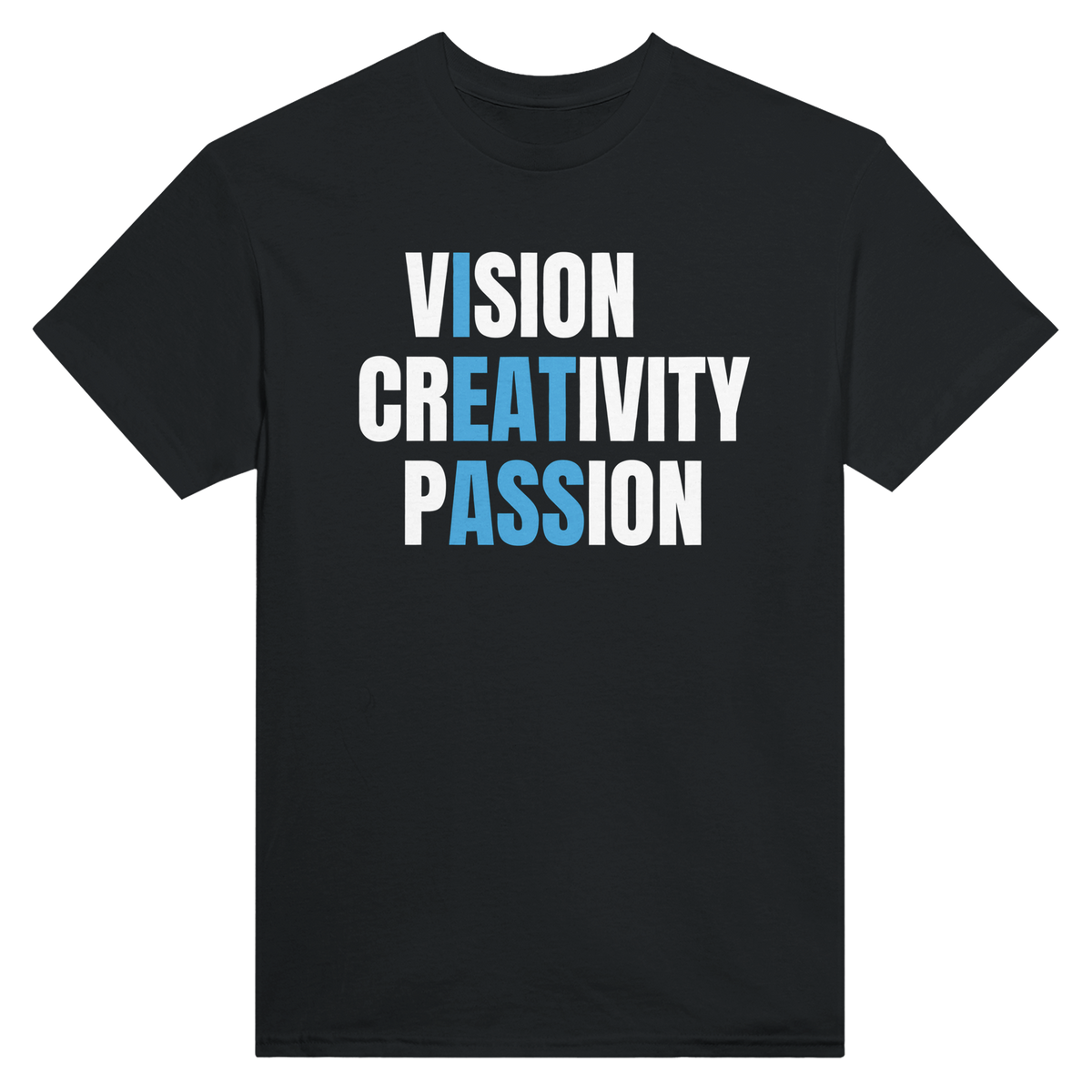 Vision creativity passion – morsom t-skjorte fra Køddeklær
