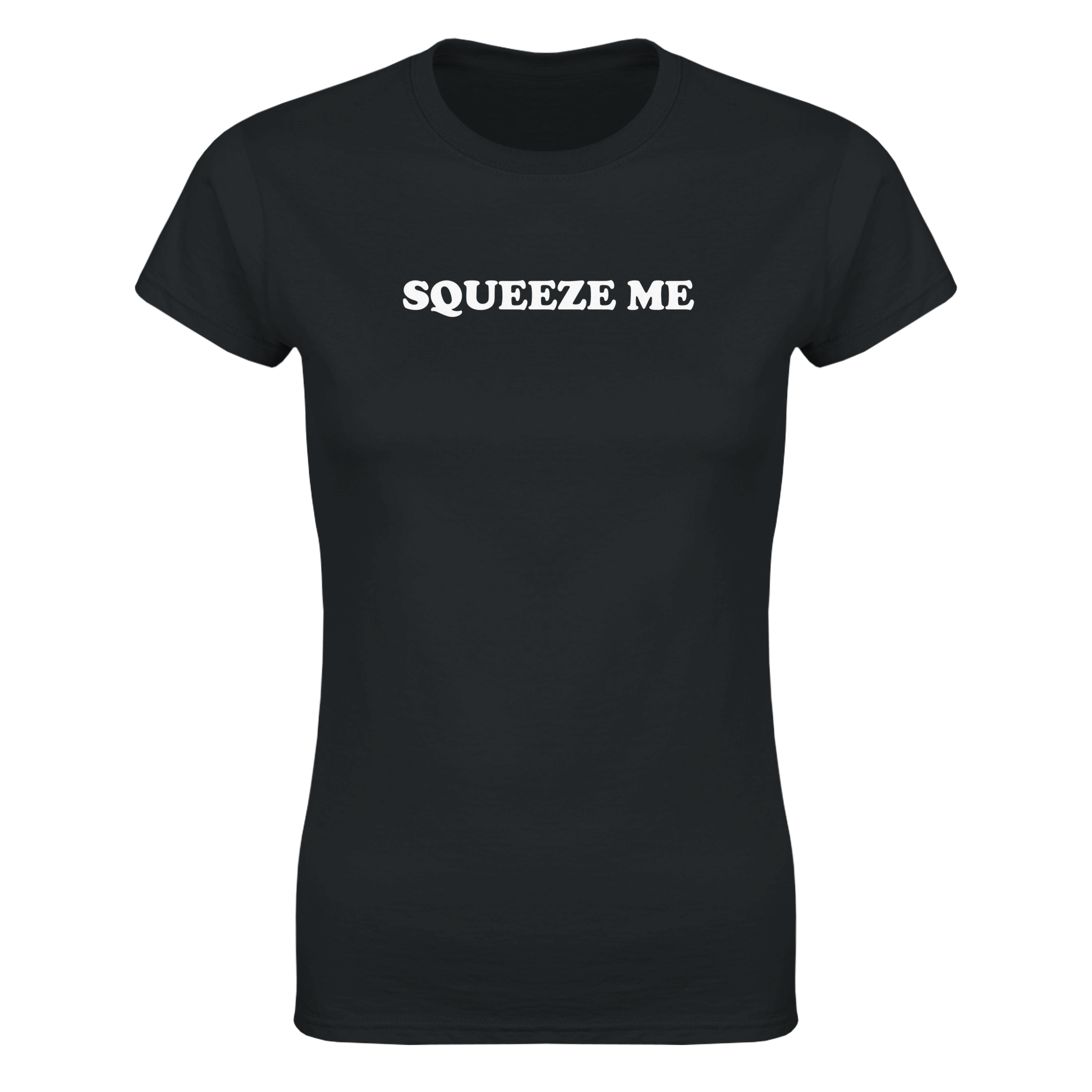 Squeeze me – morsom dame-t-skjorte fra Køddeklær