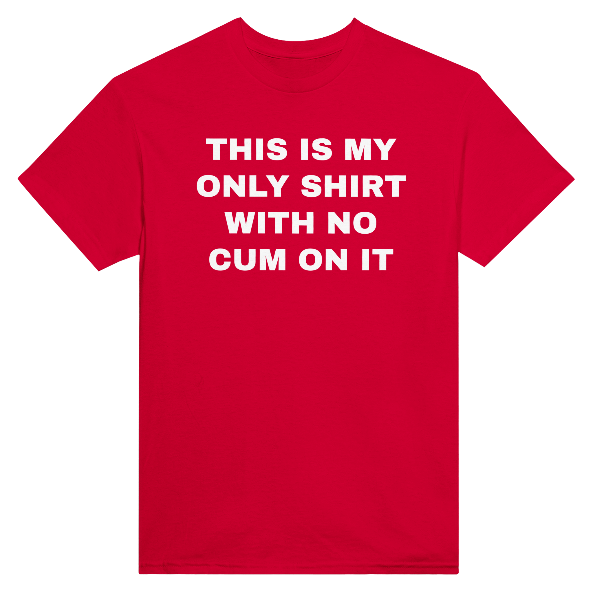 This is my only shirt with no cum on it – morsom t-skjorte fra Køddeklær