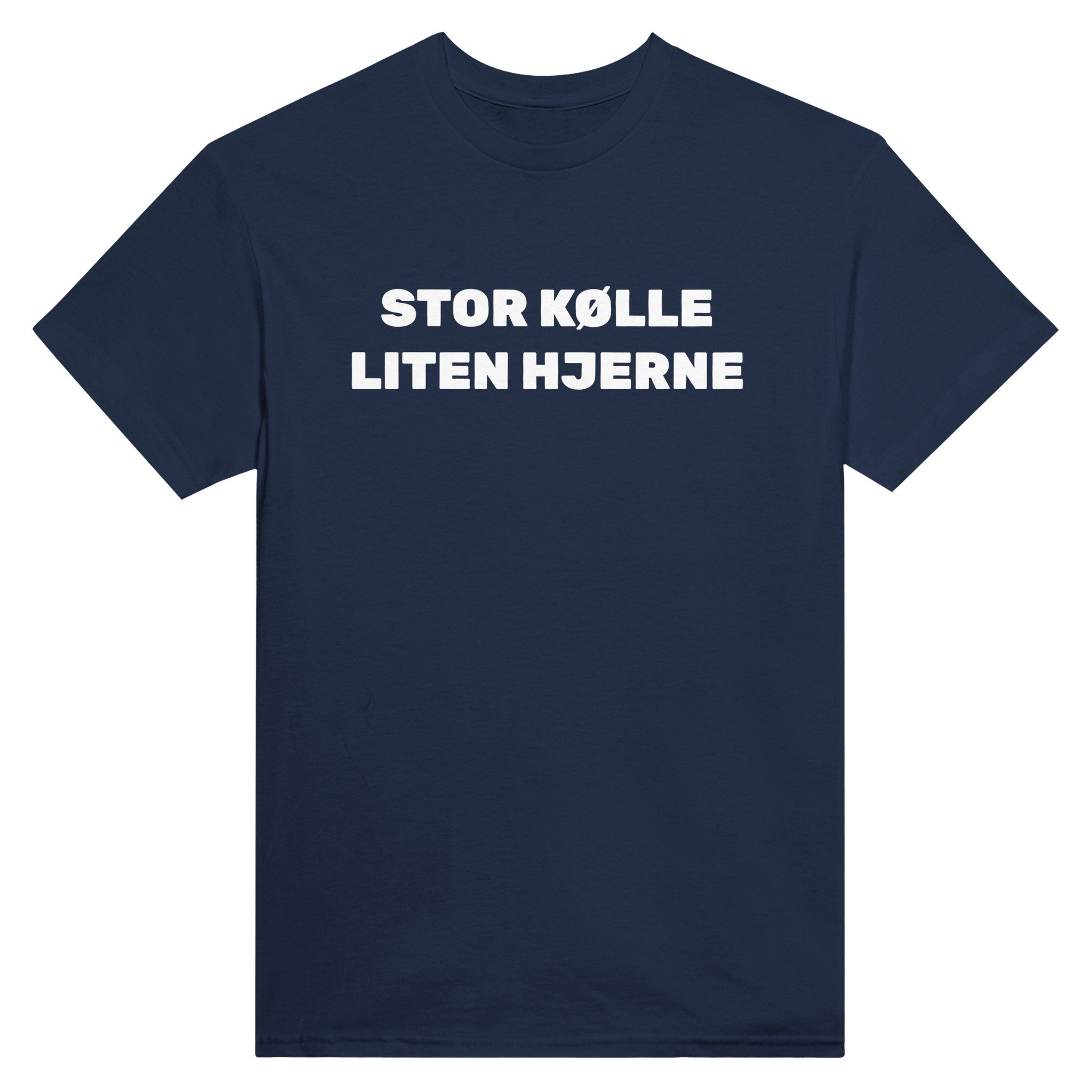 Stor kølle liten hjerne – morsom t-skjorte fra Køddeklær