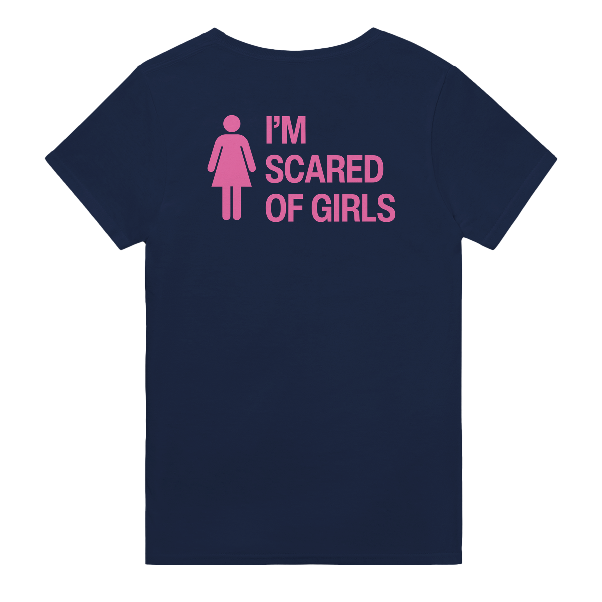 I'm scared of girls – morsom t-skjorte med backprint fra Køddeklær