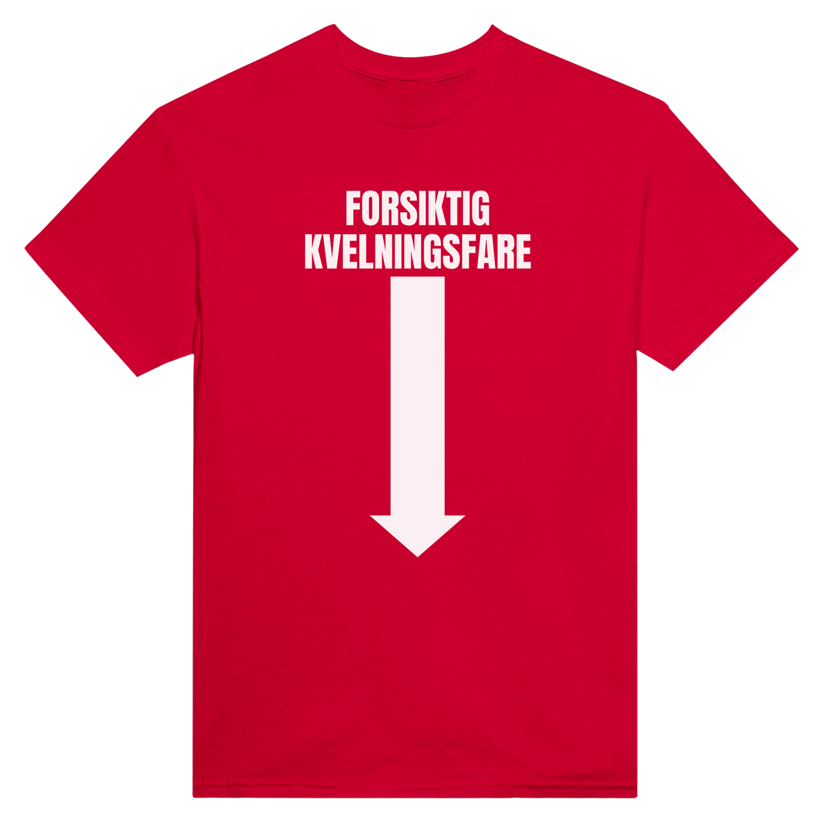Forsiktig kvelningsfare - t-skjorte – Red