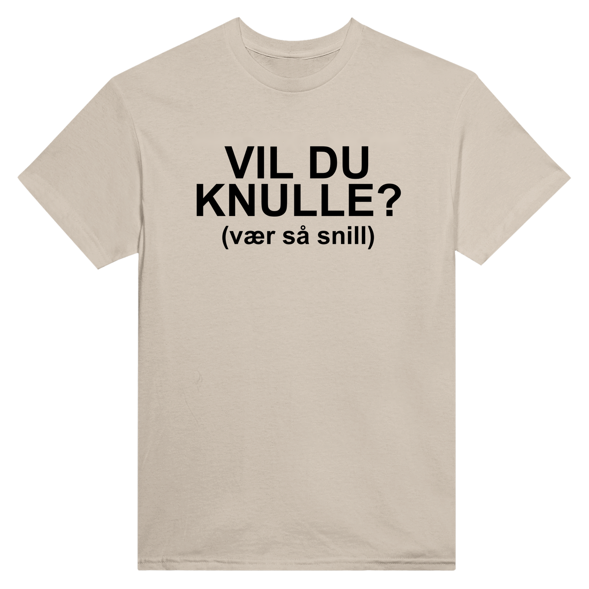 Vil du knulle? (vær så snill) - t-skjorte – Sand