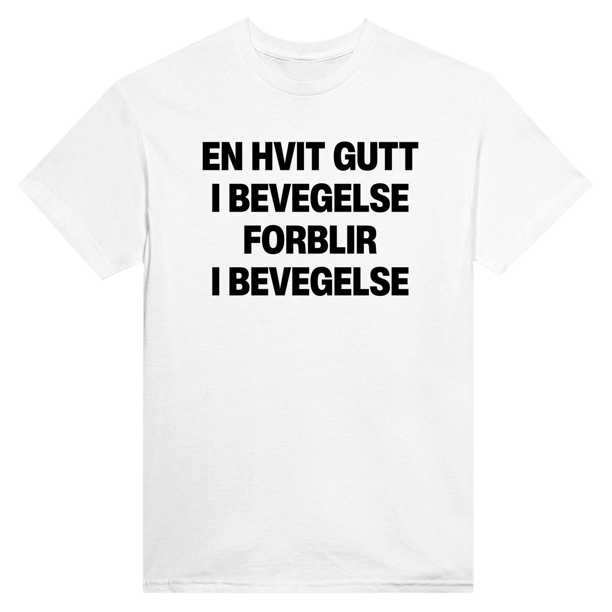 En hvit gutt i bevegelse forblir i bevegelse - t-skjorte – White