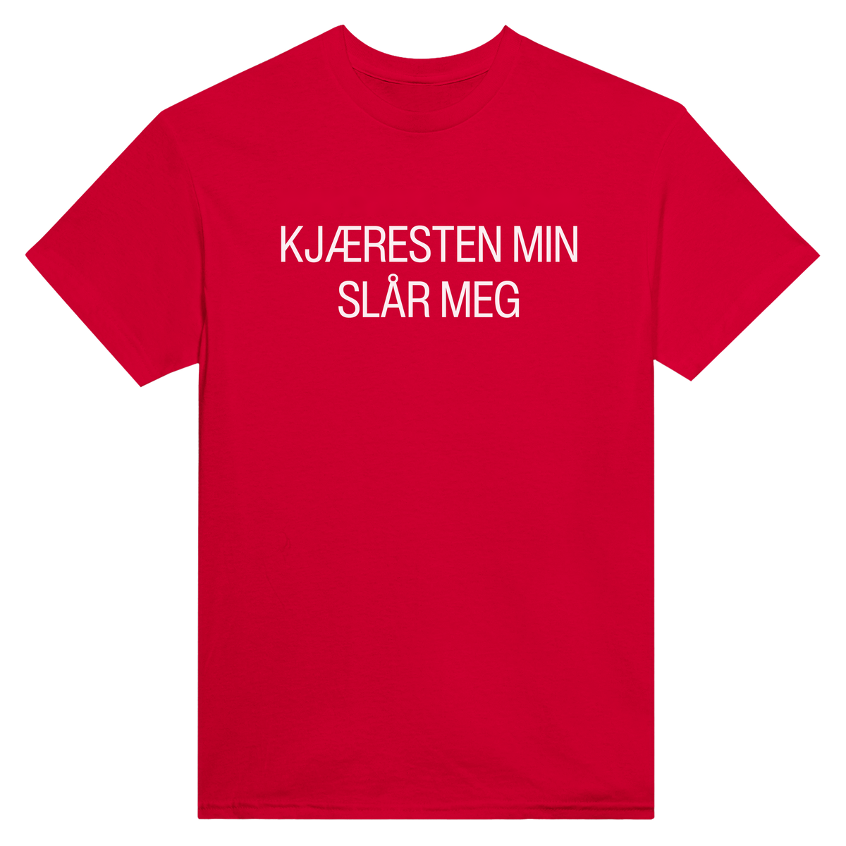 Kjæresten min slår meg - t-skjorte – Red