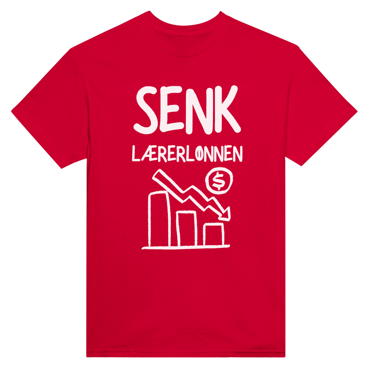 Senk lærerlønnen - t-skjorte – Red