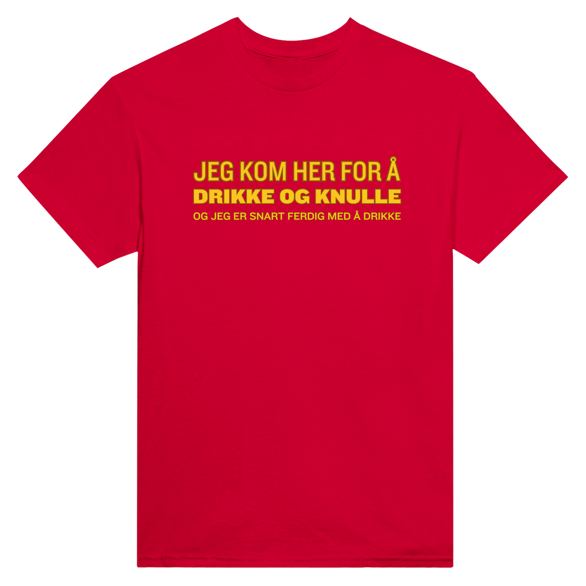 Jeg kom her for å drikke og knulle og jeg er snart ferdig med å drikke - t-skjorte – Red