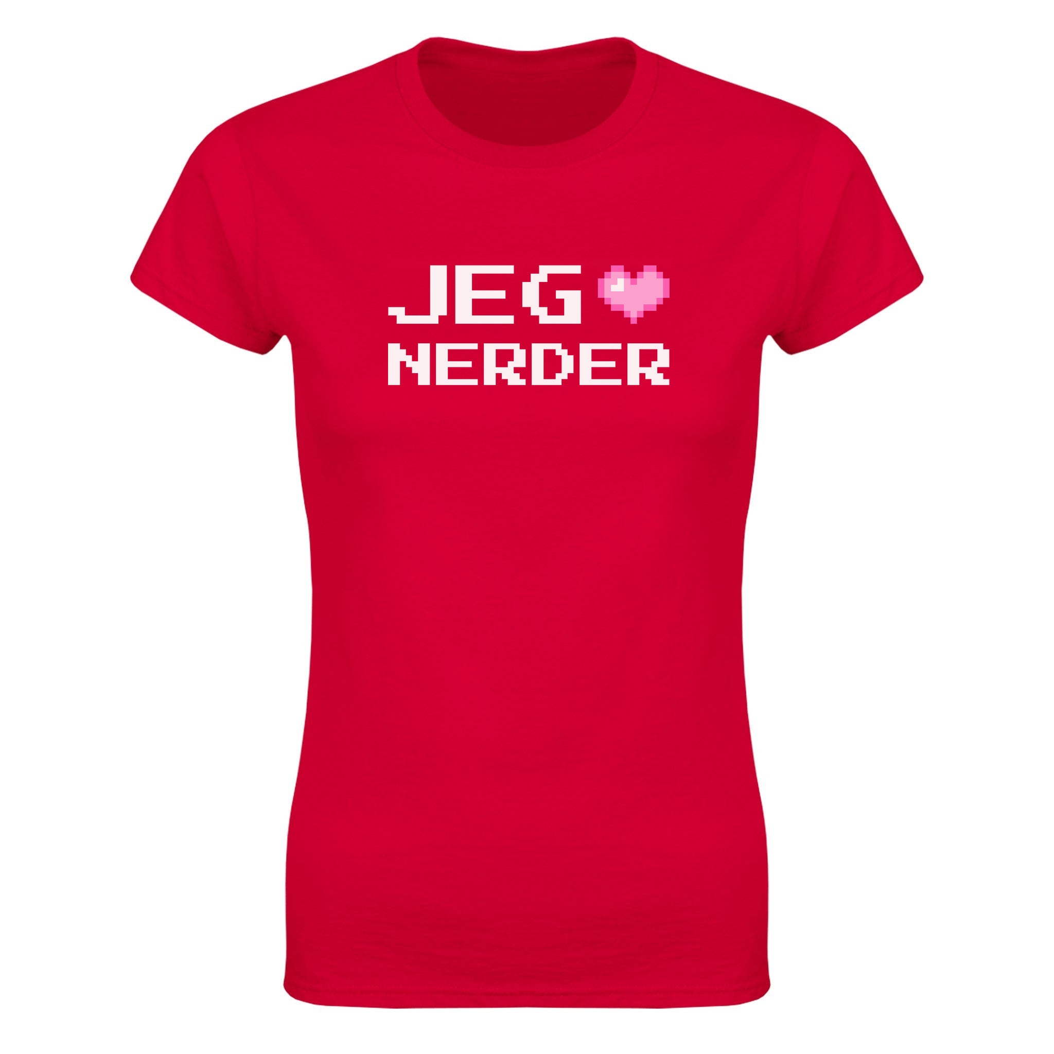 Jeg elsker nerder (design 2) - Dame t-skjorte – Red