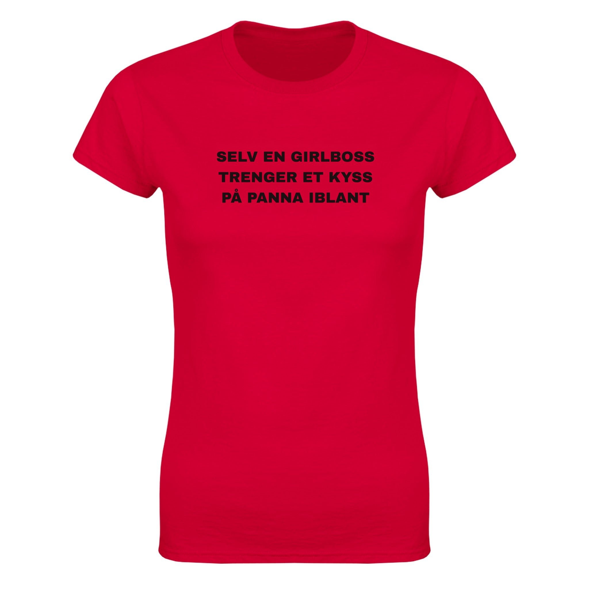 Selv en girlboss trenger et kyss på panna iblant - Dame t-skjorte – Red