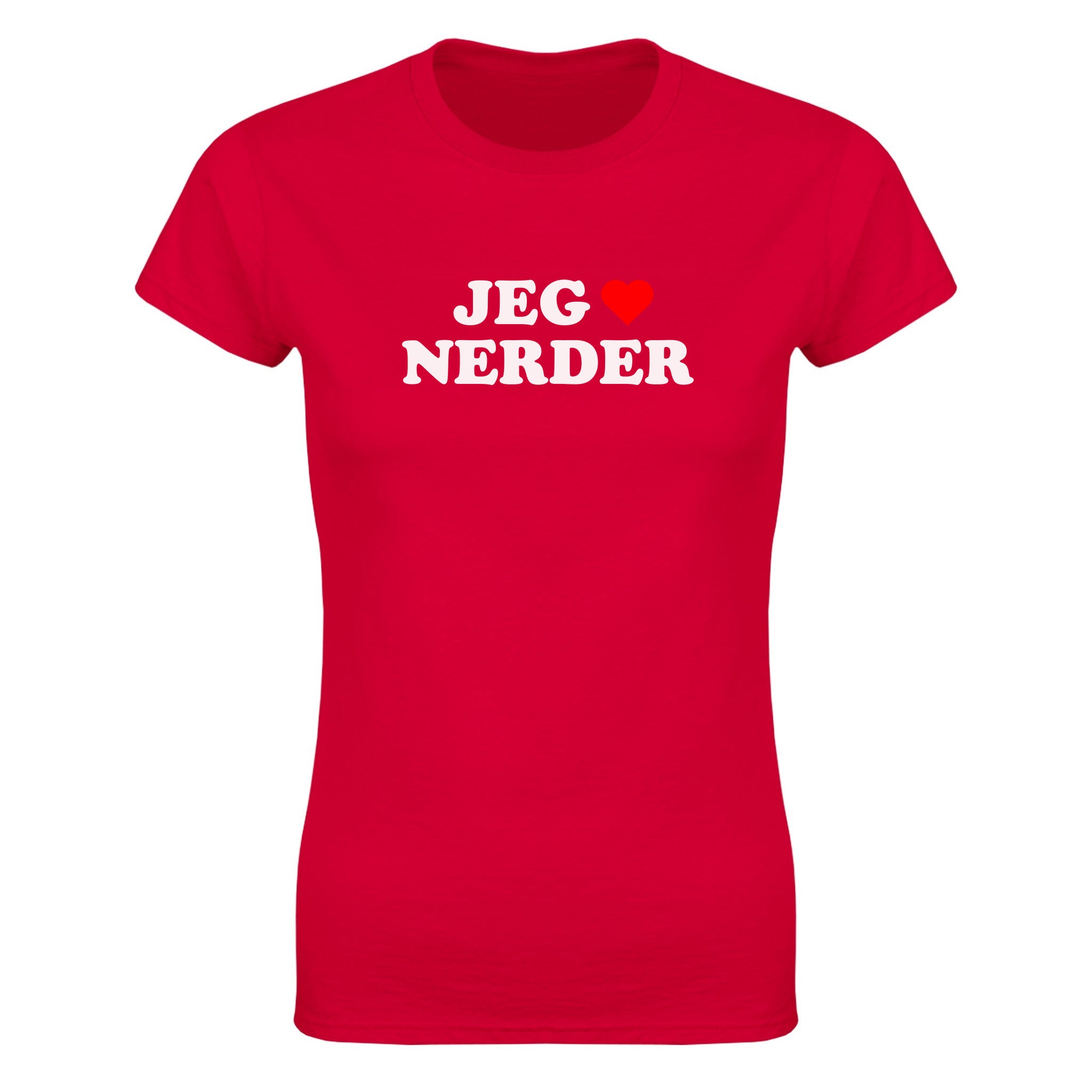 Jeg elsker nerder (design 3) - Dame t-skjorte – Red