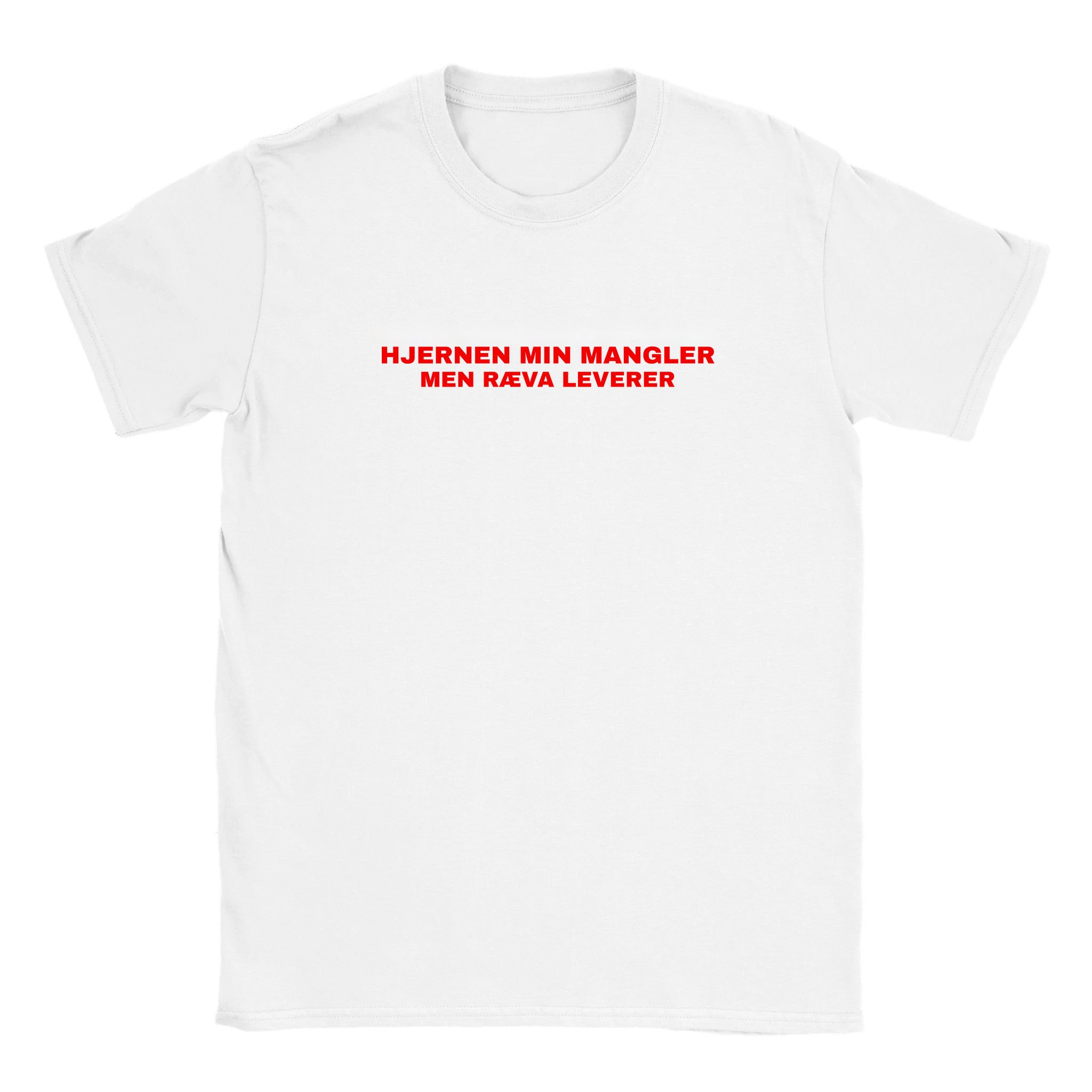 Hjernen min mangler men ræva leverer - Baby tee – White
