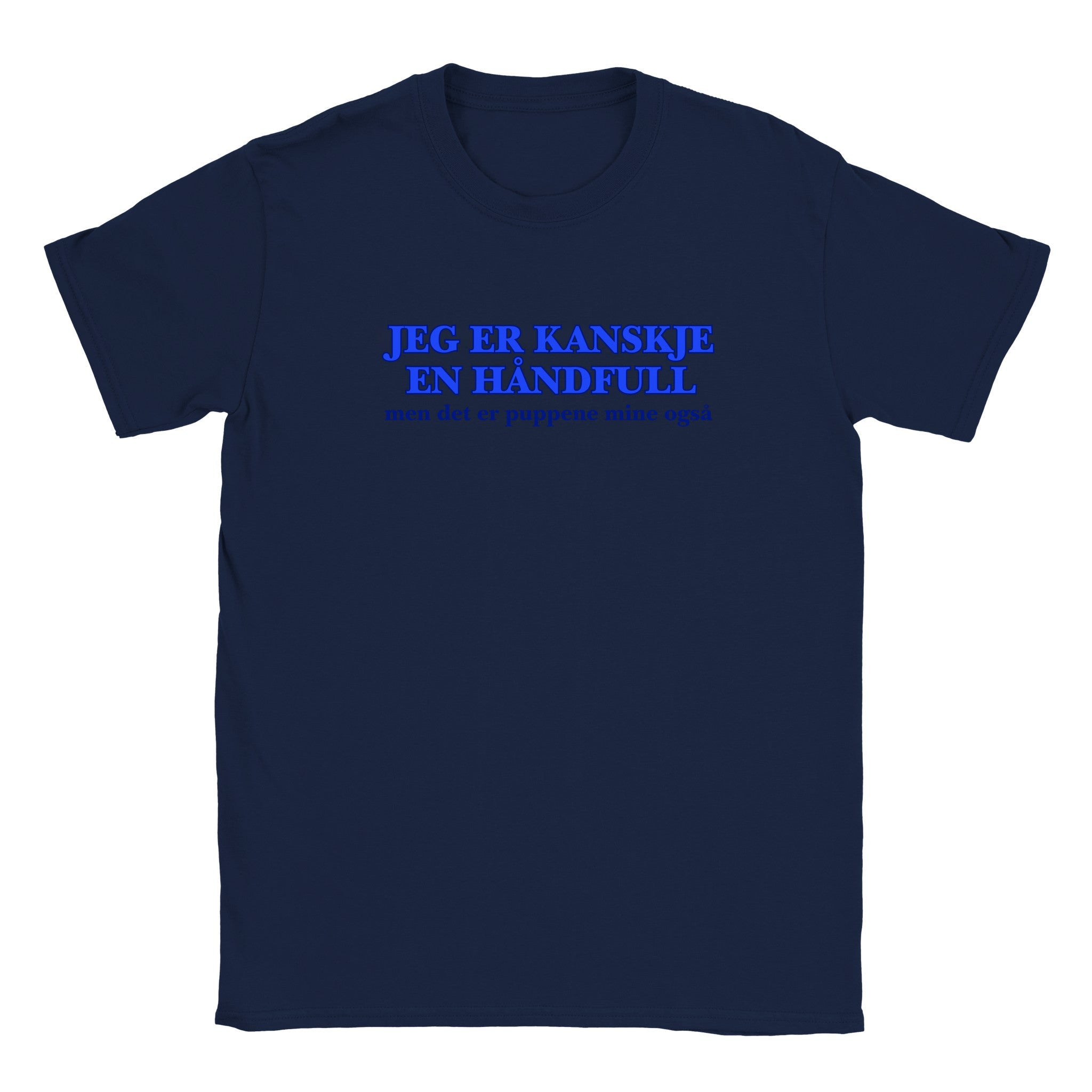 Jeg er kanskje en håndfull men det er puppene mine også (design 2) - Baby tee – Navy