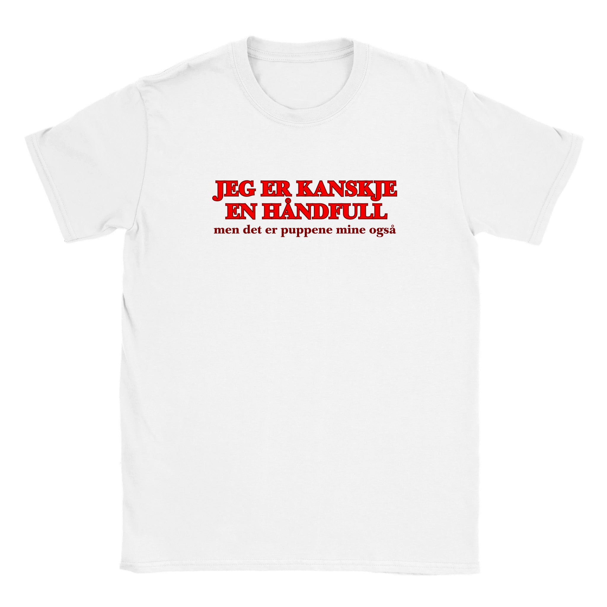 Jeg er kanskje en håndfull men det er puppene mine også (design 2) - Baby tee – White