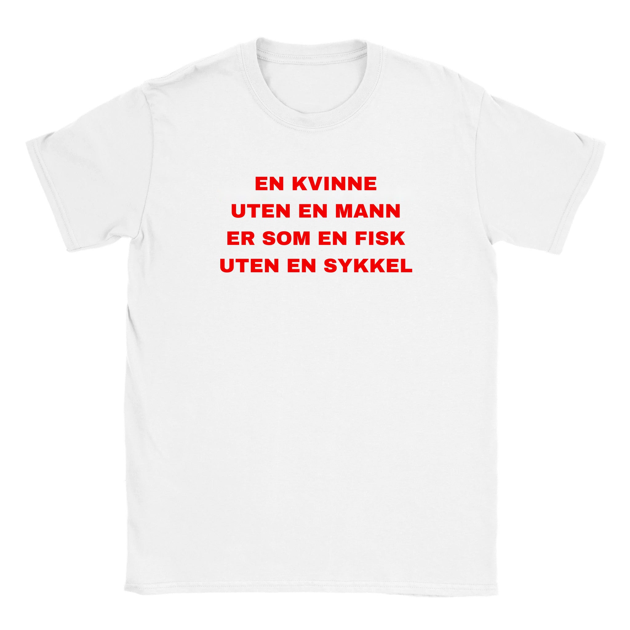 En kvinne uten en mann er som en fisk uten en sykkel - Baby tee – White