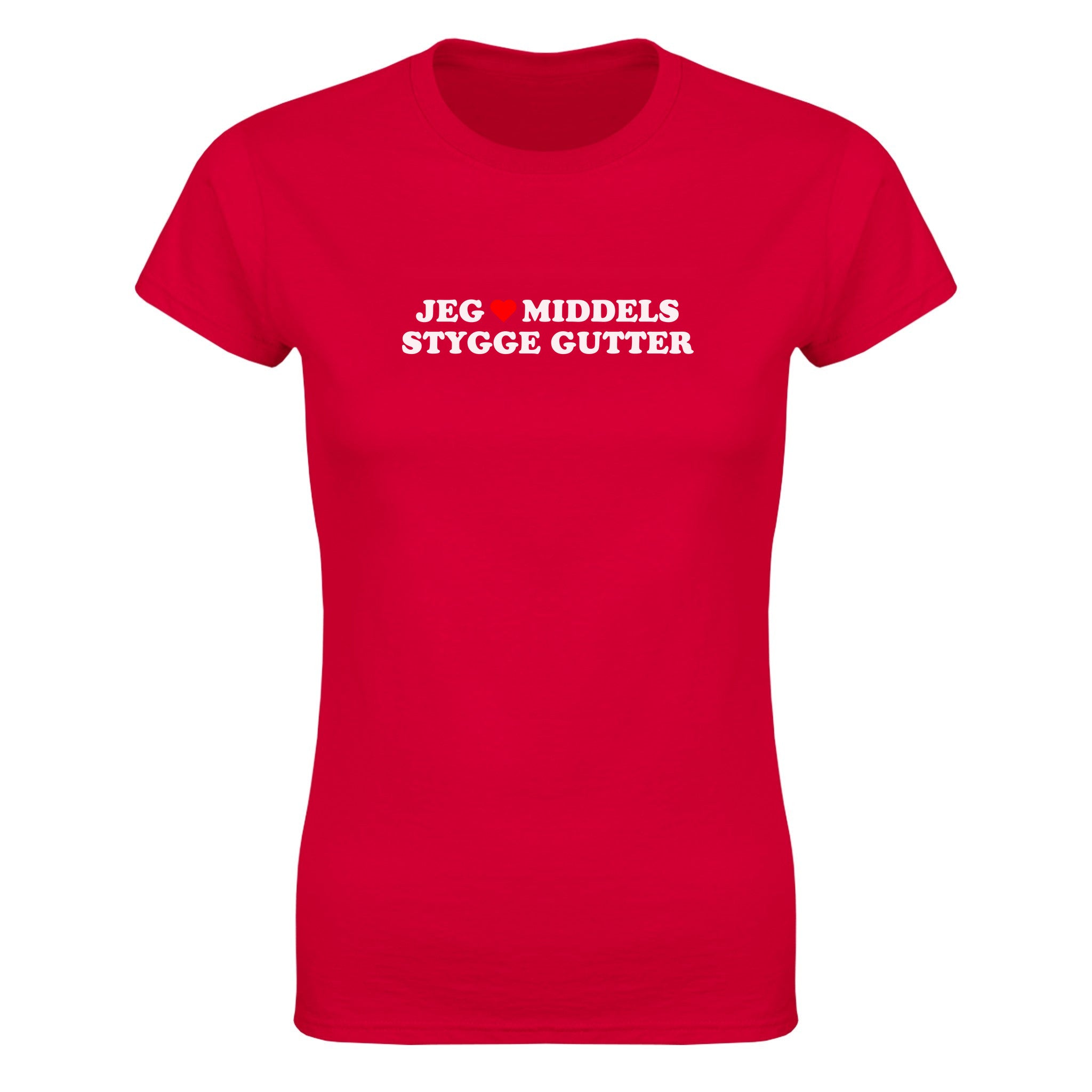 Jeg elsker middels stygge gutter - Dame t-skjorte – Red