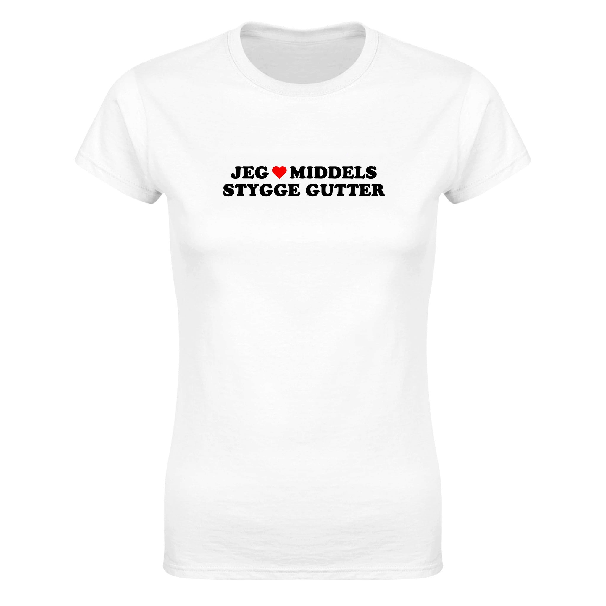 Jeg elsker middels stygge gutter - Dame t-skjorte – White