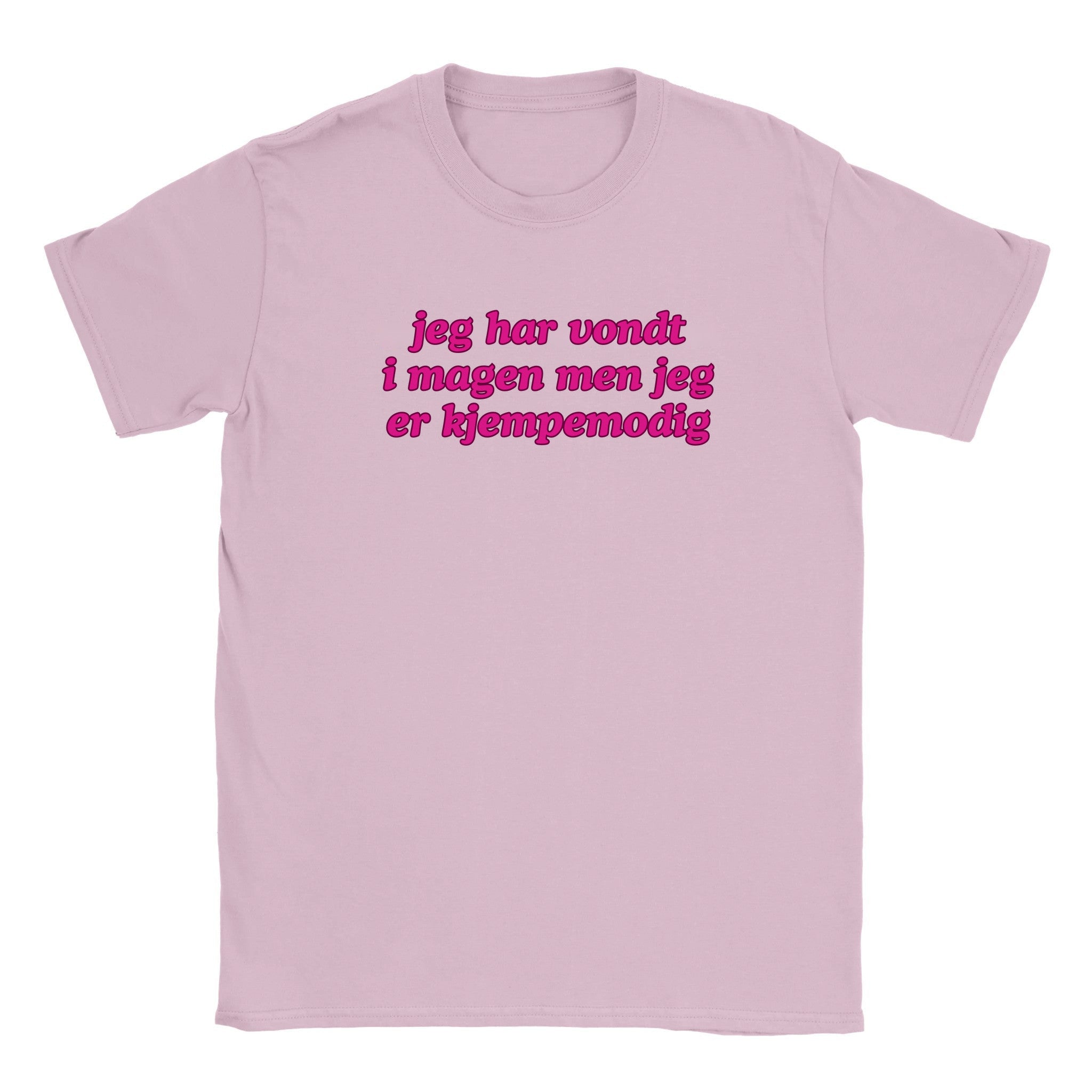 Jeg har vondt i magen men jeg er kjempemodig - Baby tee – Light Pink