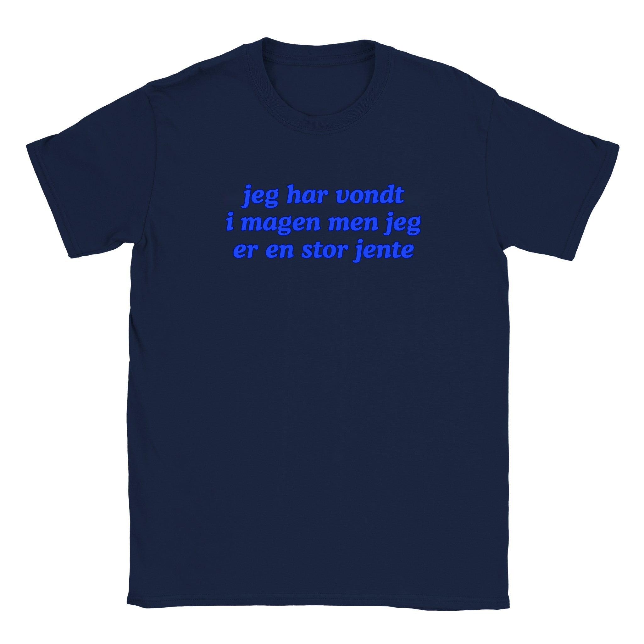 Jeg har vondt i magen men jeg er en stor jente - Baby tee – Navy