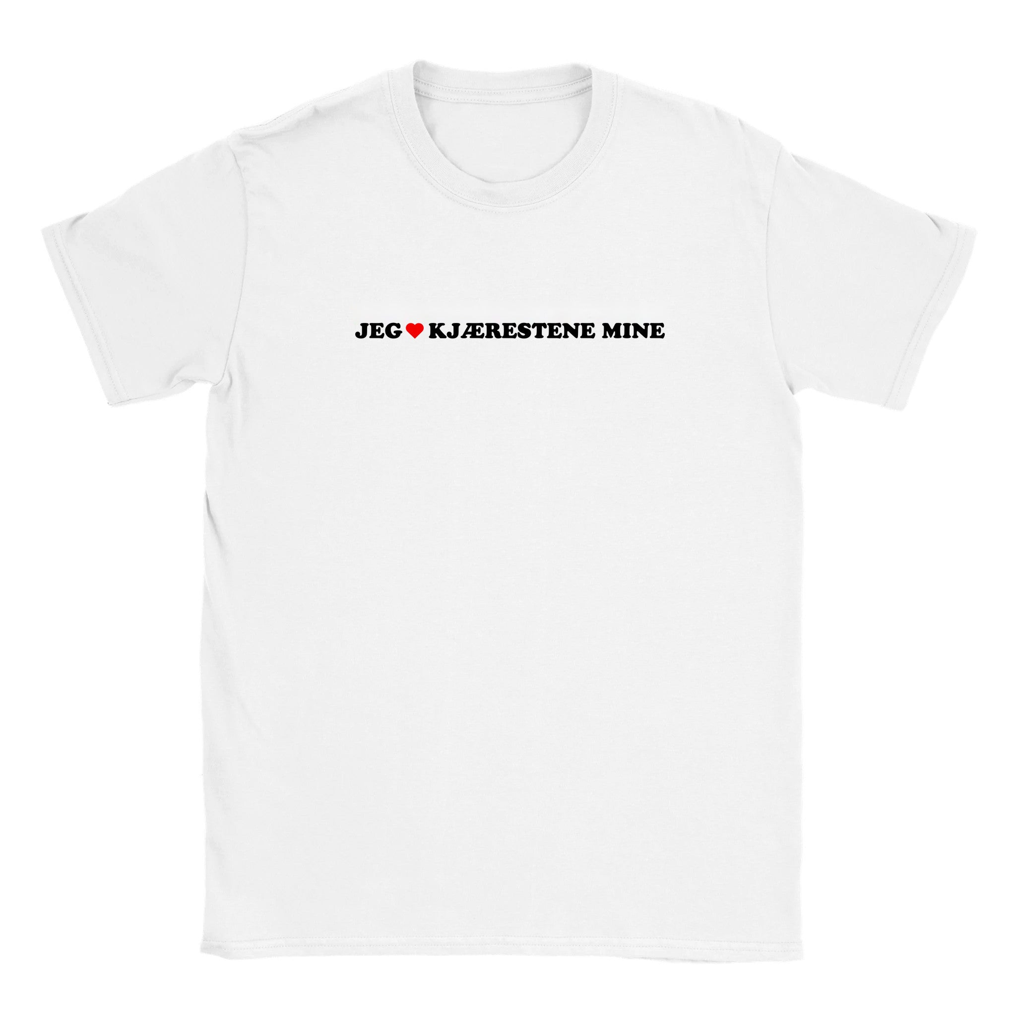 Jeg elsker kjærestene mine - Baby tee – White