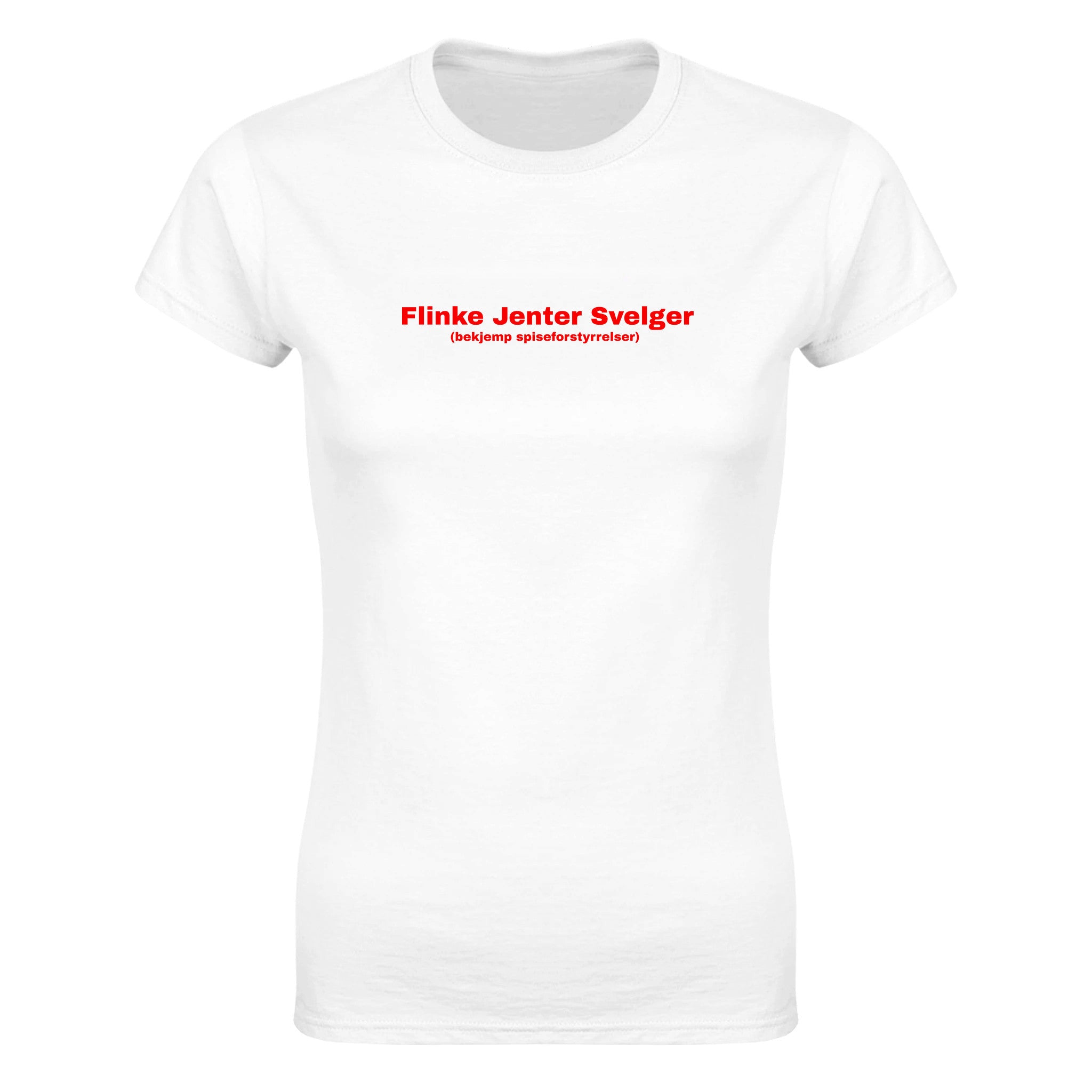 Flinke jenter svelger (bekjemp spiseforstyrrelser) - Dame t-skjorte – White