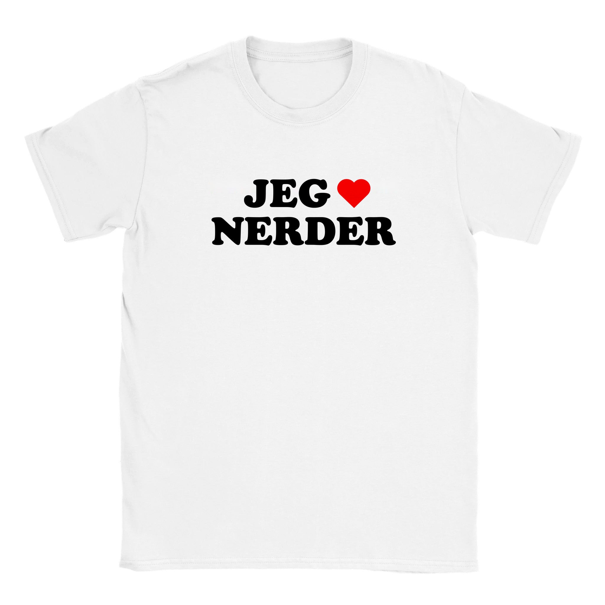 Jeg elsker nerder (design 3) - Baby tee – White