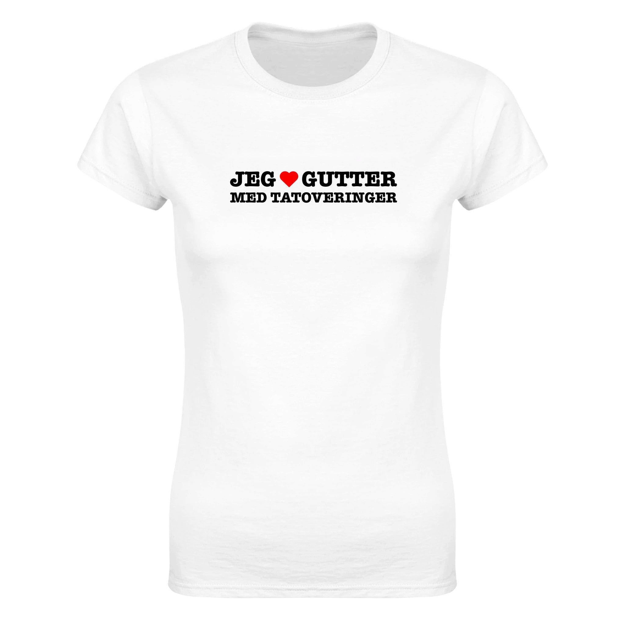 Jeg elsker gutter med tatoveringer - Dame t-skjorte – White