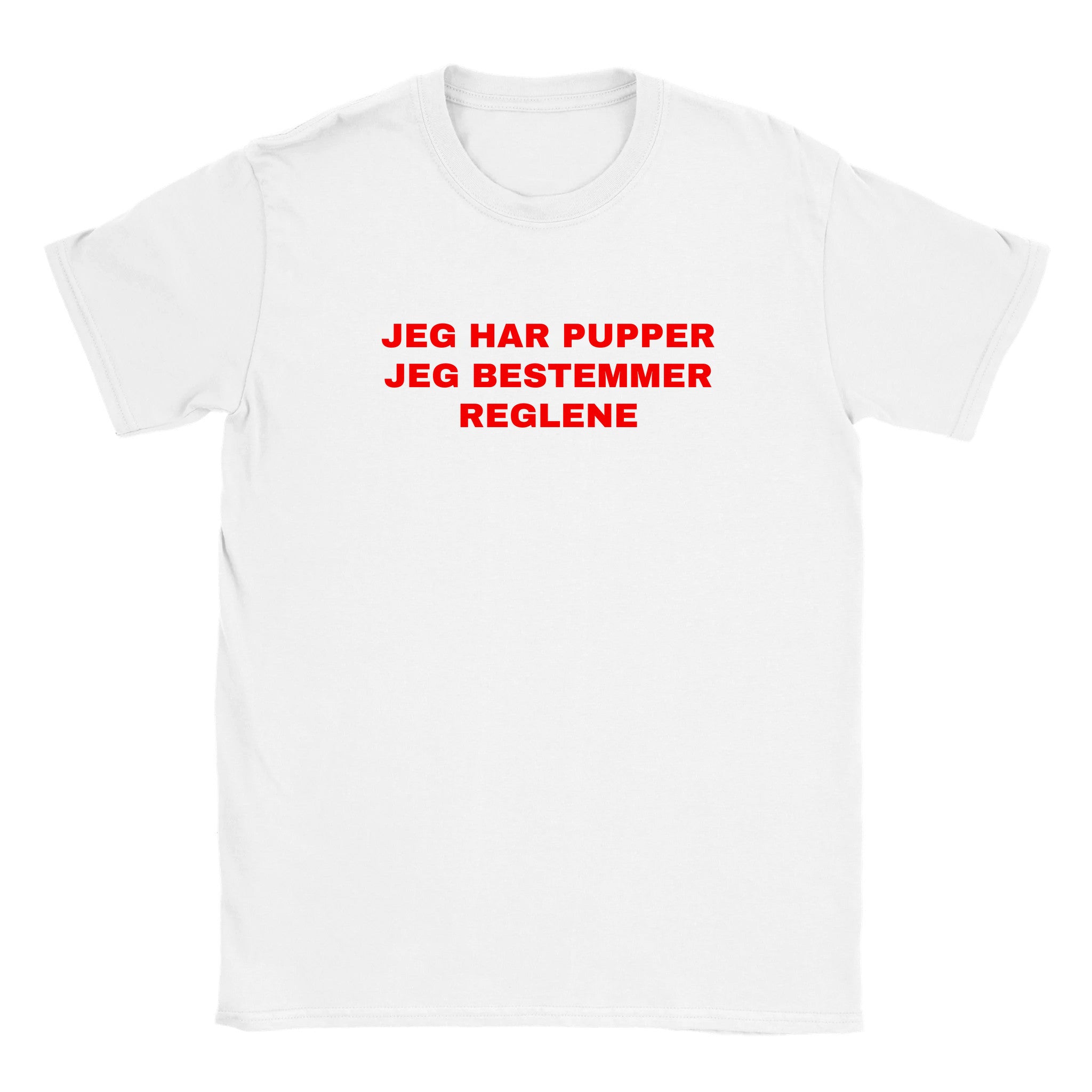 Jeg har pupper jeg bestemmer reglene - Baby tee – White