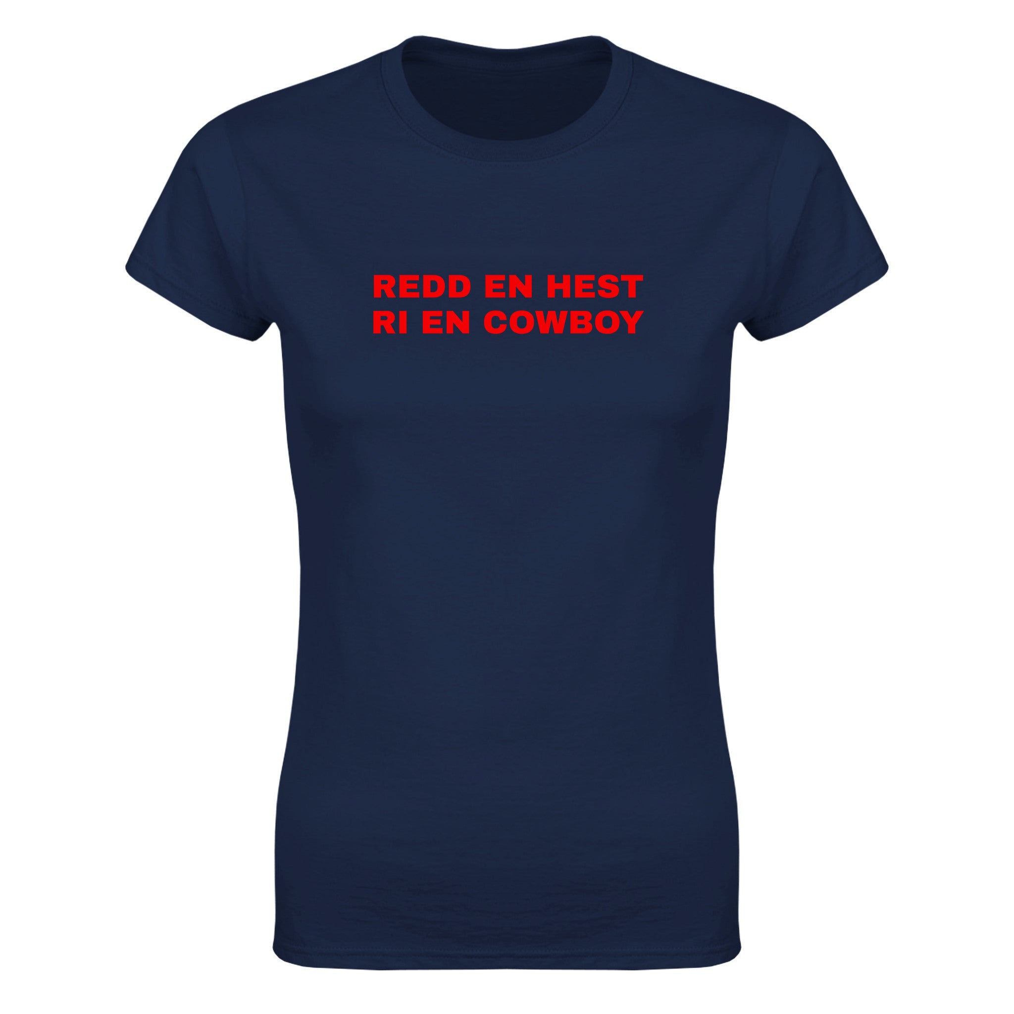Redd en hest ri en cowboy - Dame t-skjorte – Navy