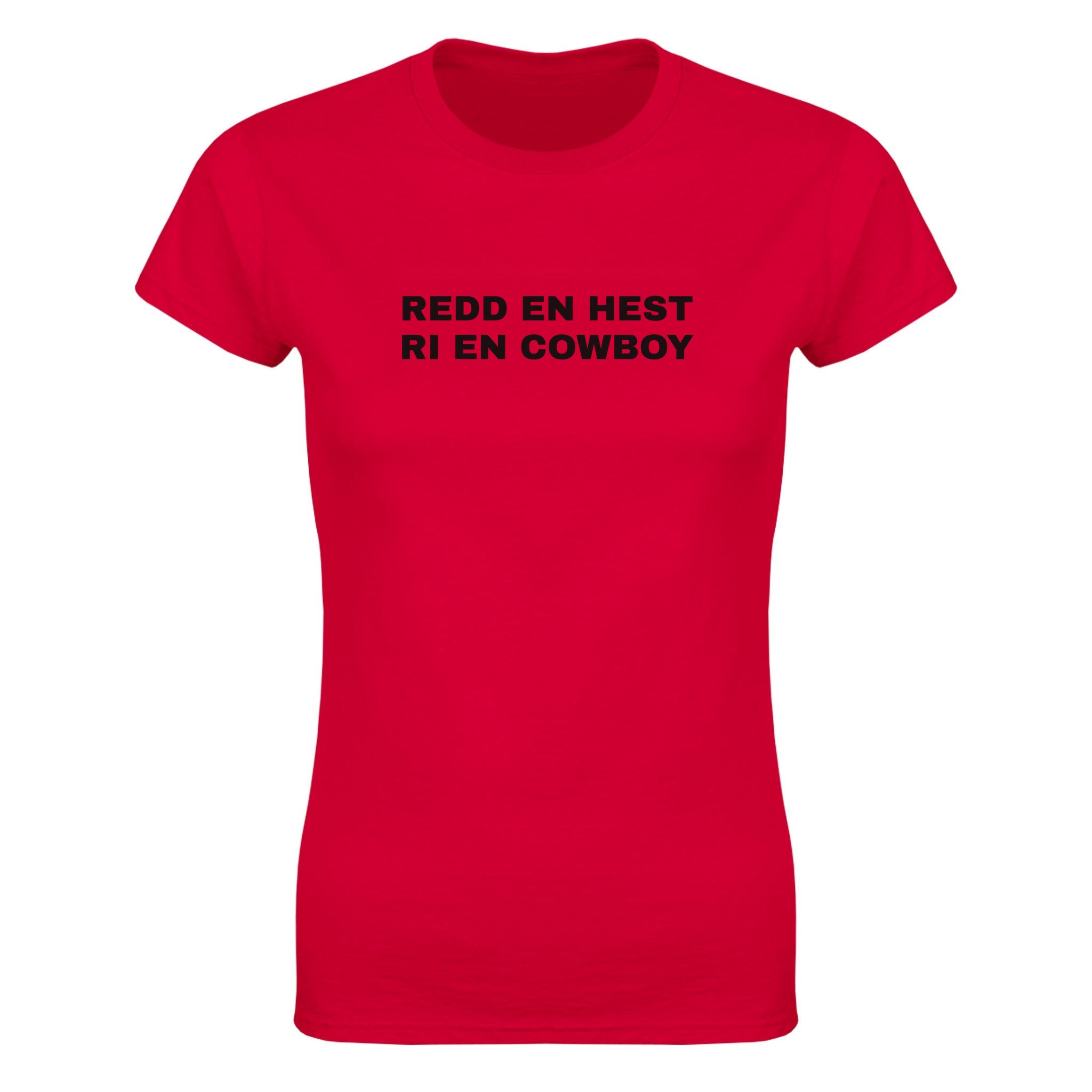 Redd en hest ri en cowboy - Dame t-skjorte – Red