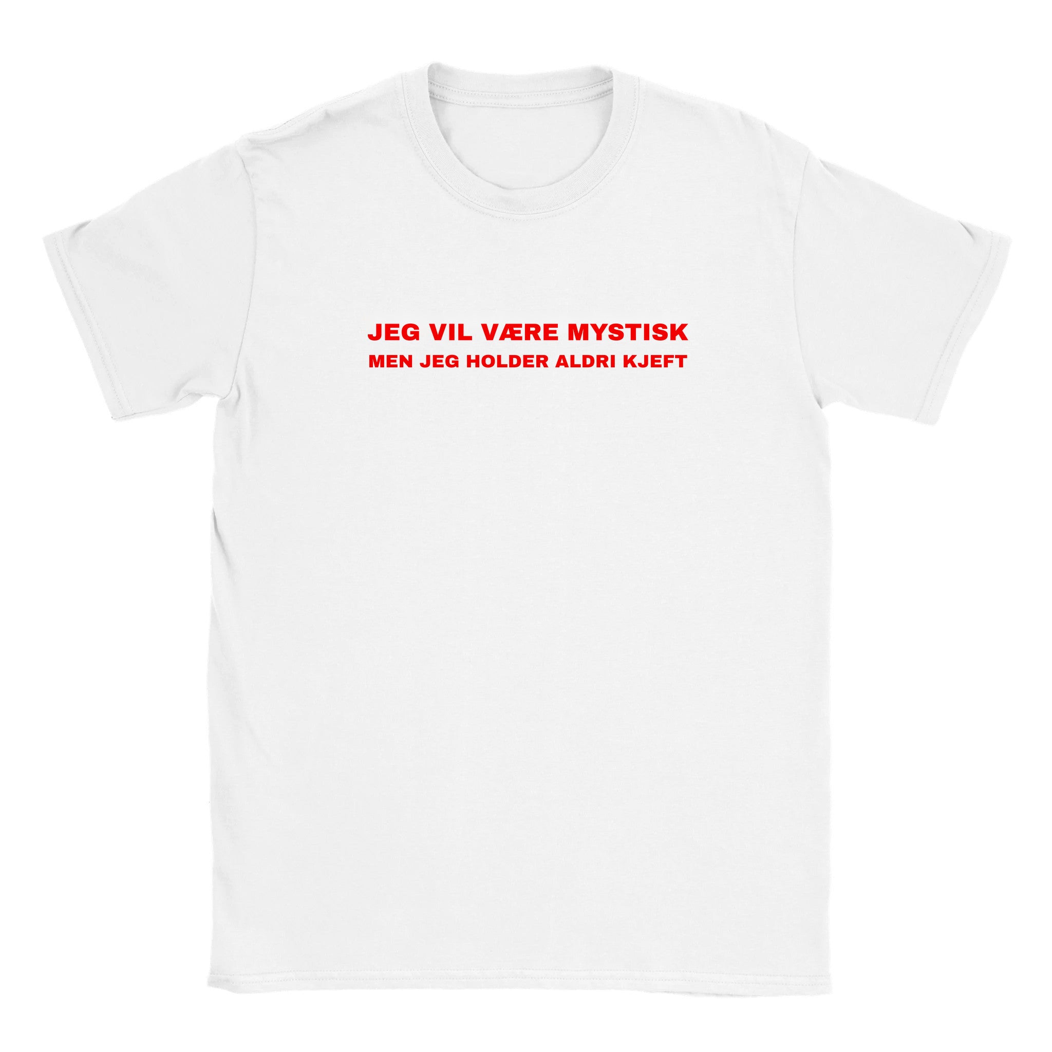 Jeg vil være mystisk men jeg holder aldri kjeft - Baby tee – White