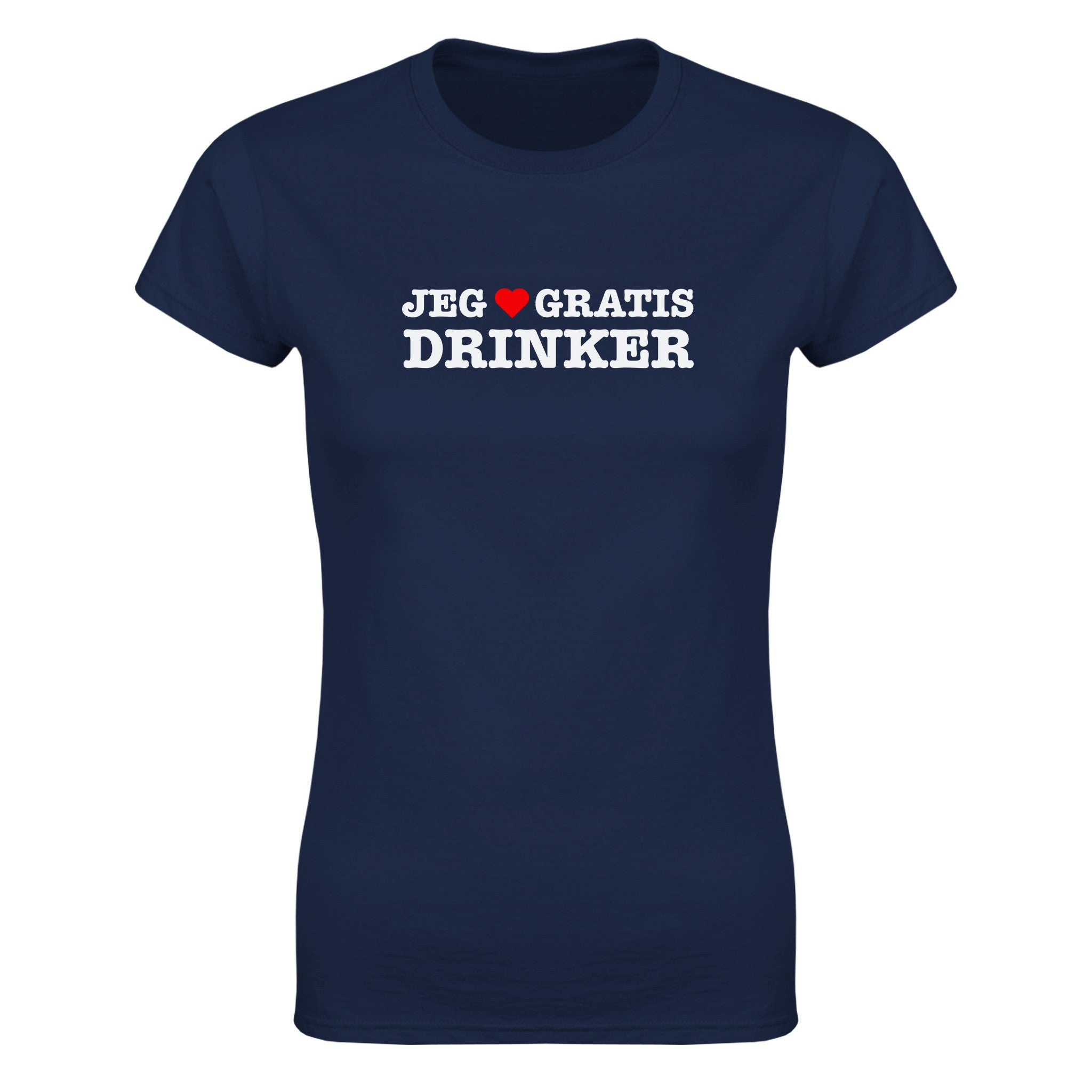 Jeg elsker gratis drinker - Dame t-skjorte – Navy